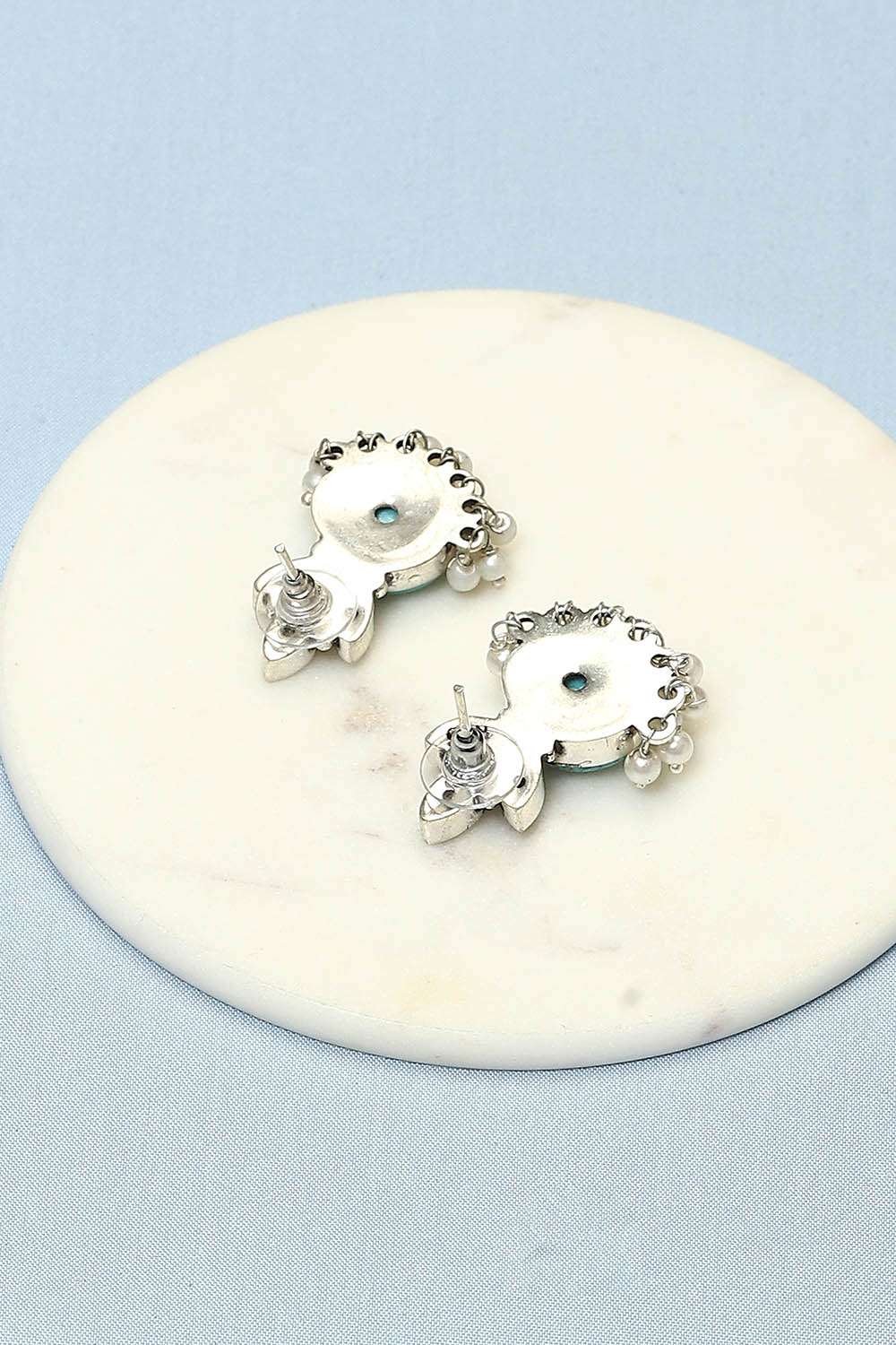Turquoise Brass Earrings image number 2