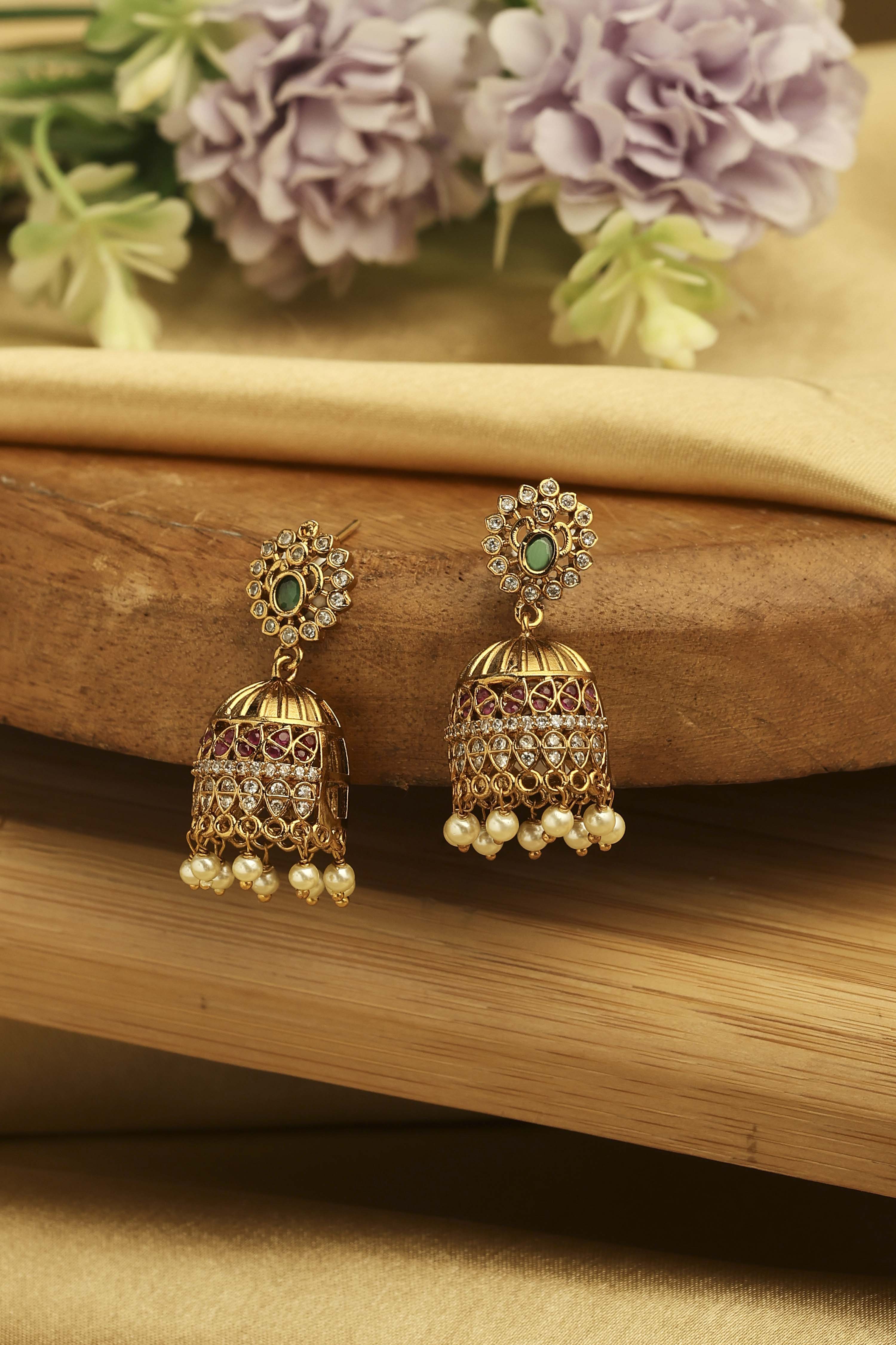 Multicolor Brass Jhumka image number 0