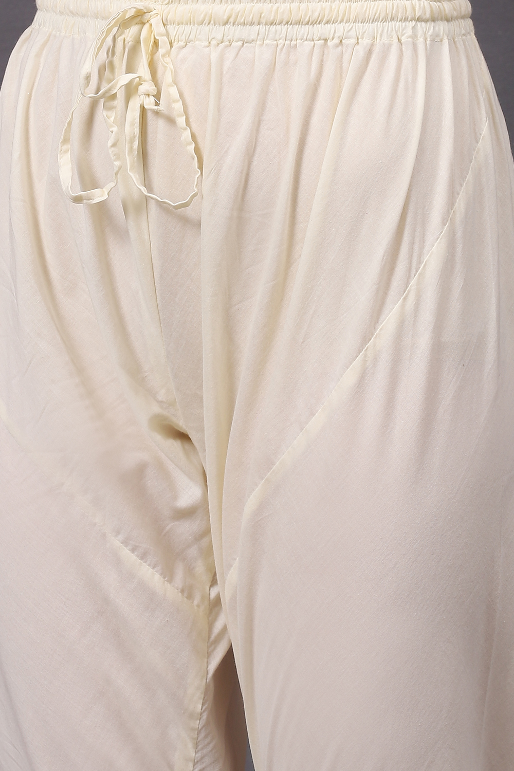 Off White Cotton Silk Straight Printed Suit Set image number 2