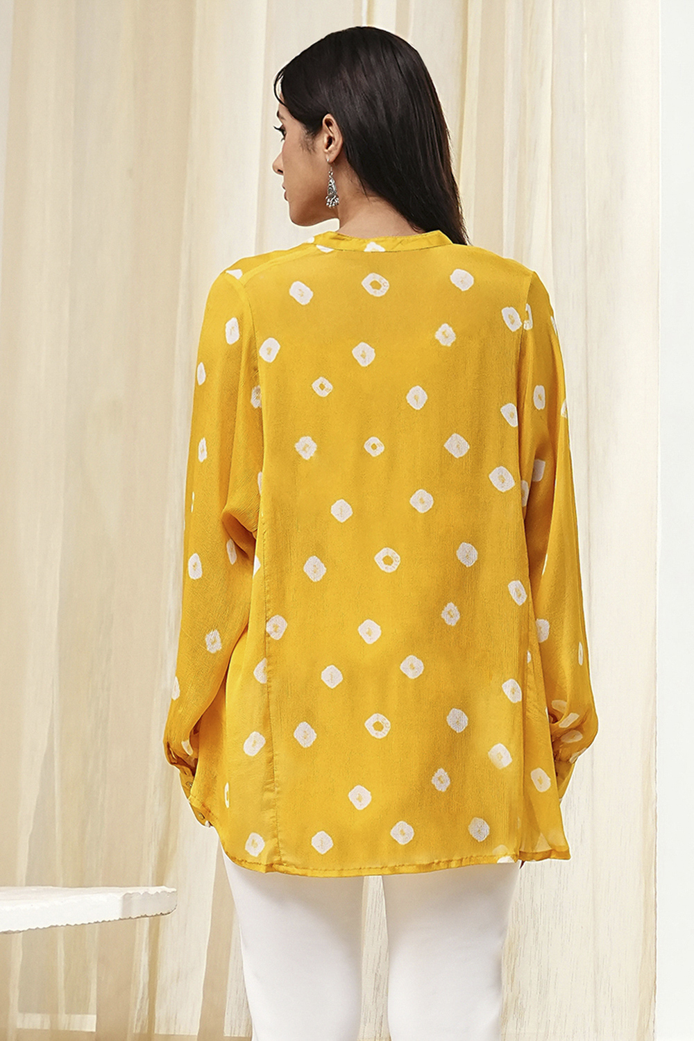 Blue Viscose Rayon Straight Shirt image number 3