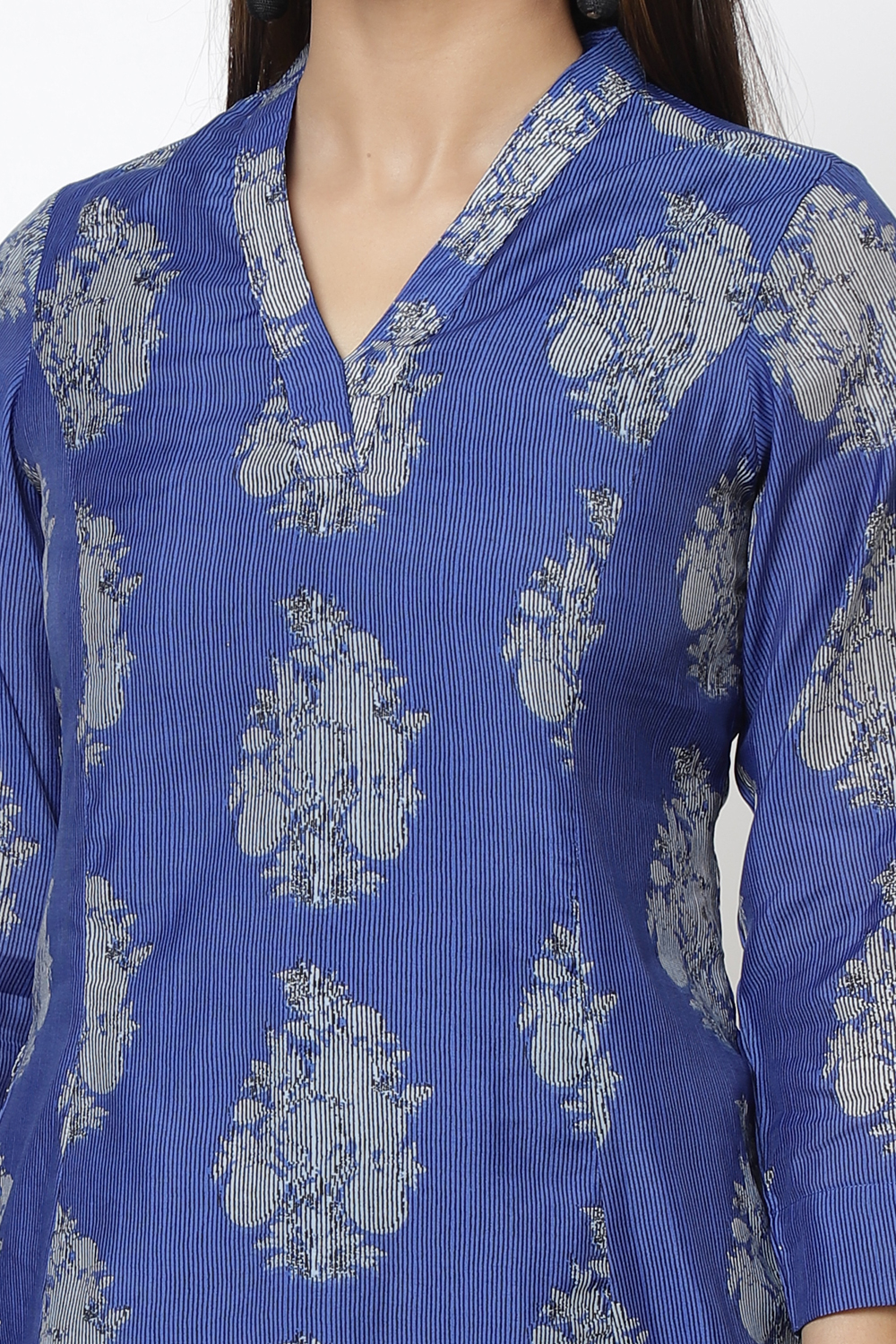 Royal Blue Art Silk Kurta Pants Set image number 1