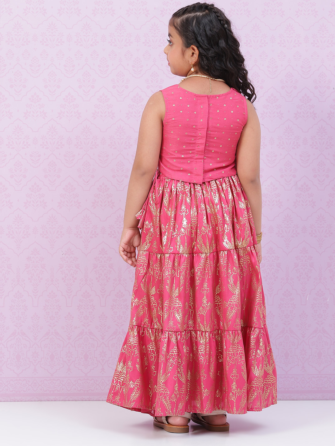 Pink Art Silk Lehenga Set image number 4