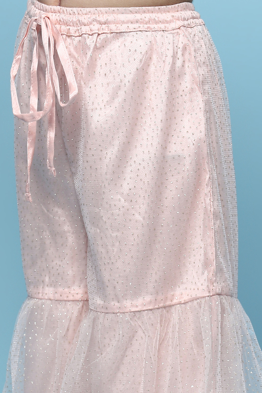 Pastel Pink Polyester Gathered Set image number 2