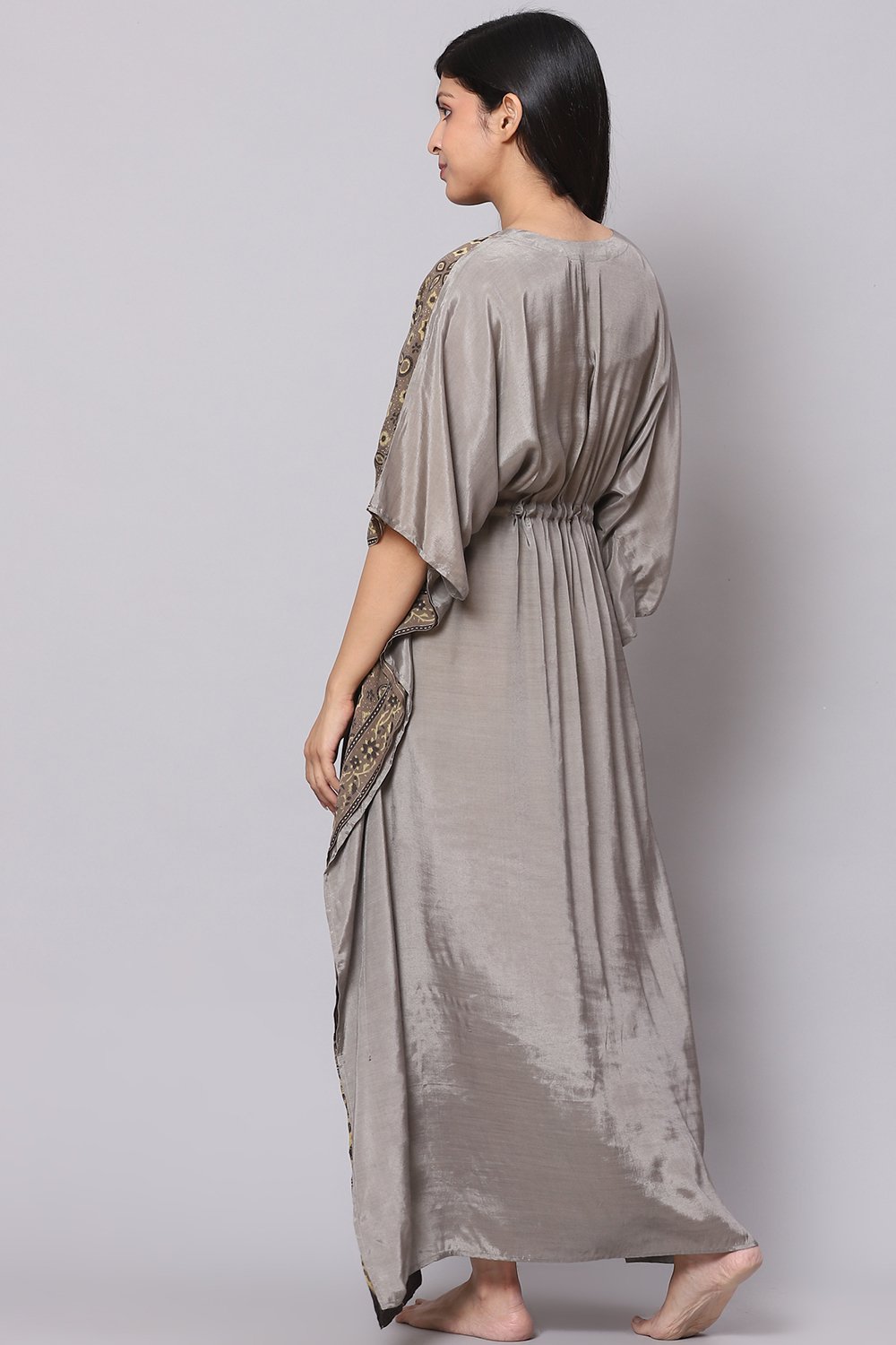 Green Straight Art Silk Printed Sleepwear image number 4
