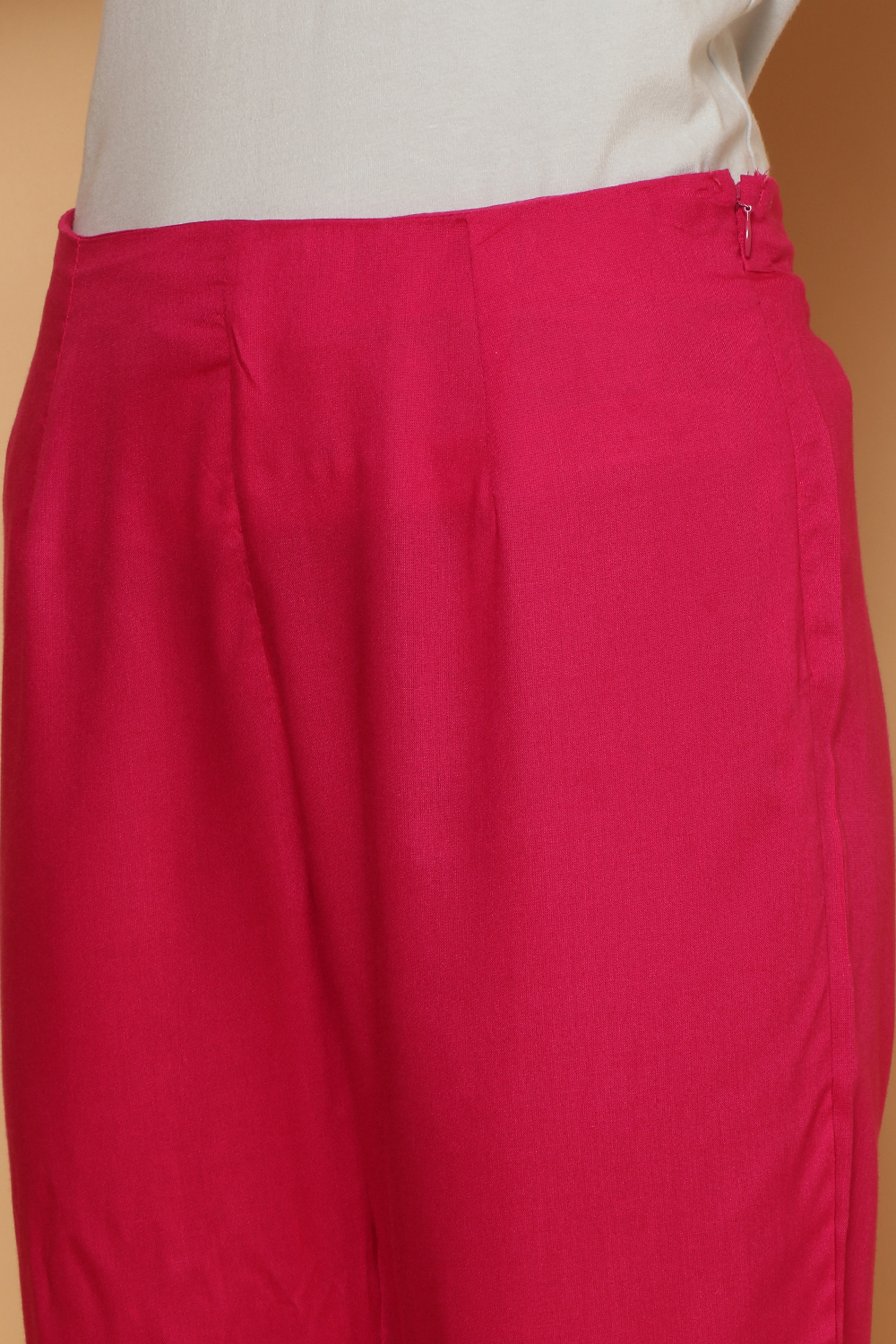 Pink Rayon Kalidar Kurta Slim Pant Suit Set image number 6