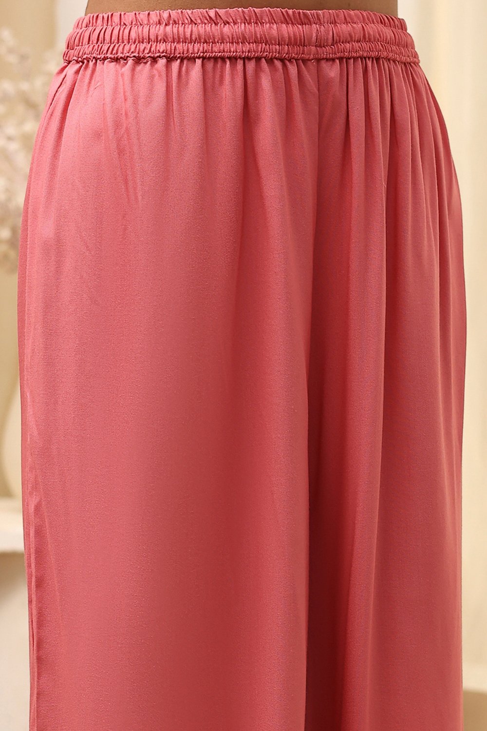 Pink Embroidered Flared Suit Set image number 2