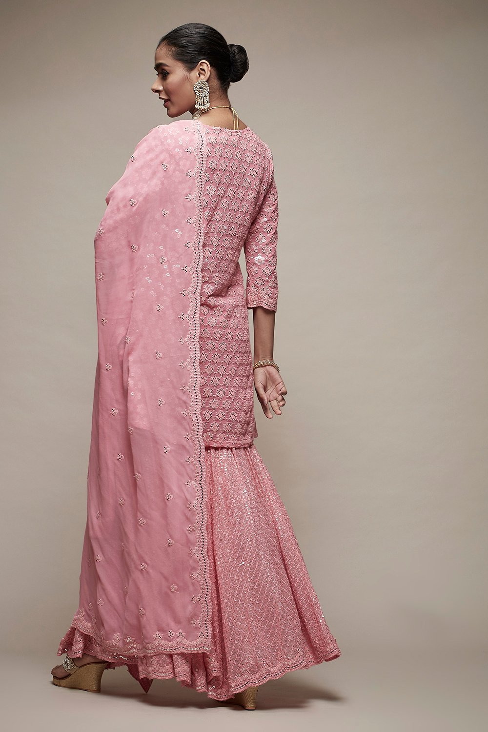 Pink Viscose Garara Suit Set image number 2