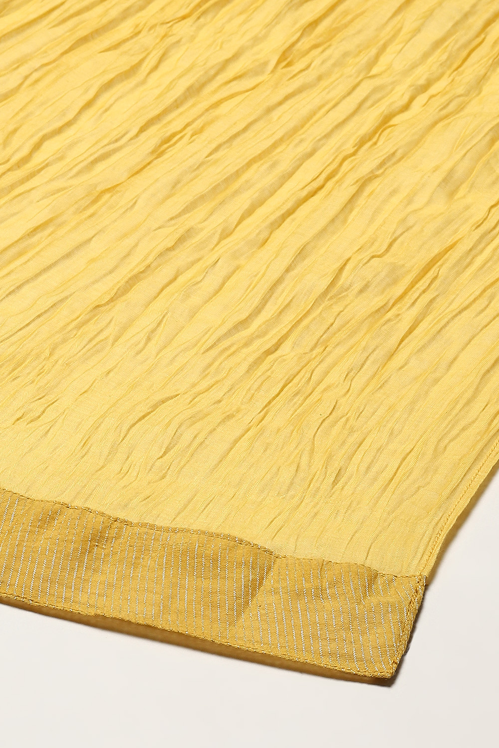 Mustard Cotton Blend Anarkali Kurta Suit Set image number 3
