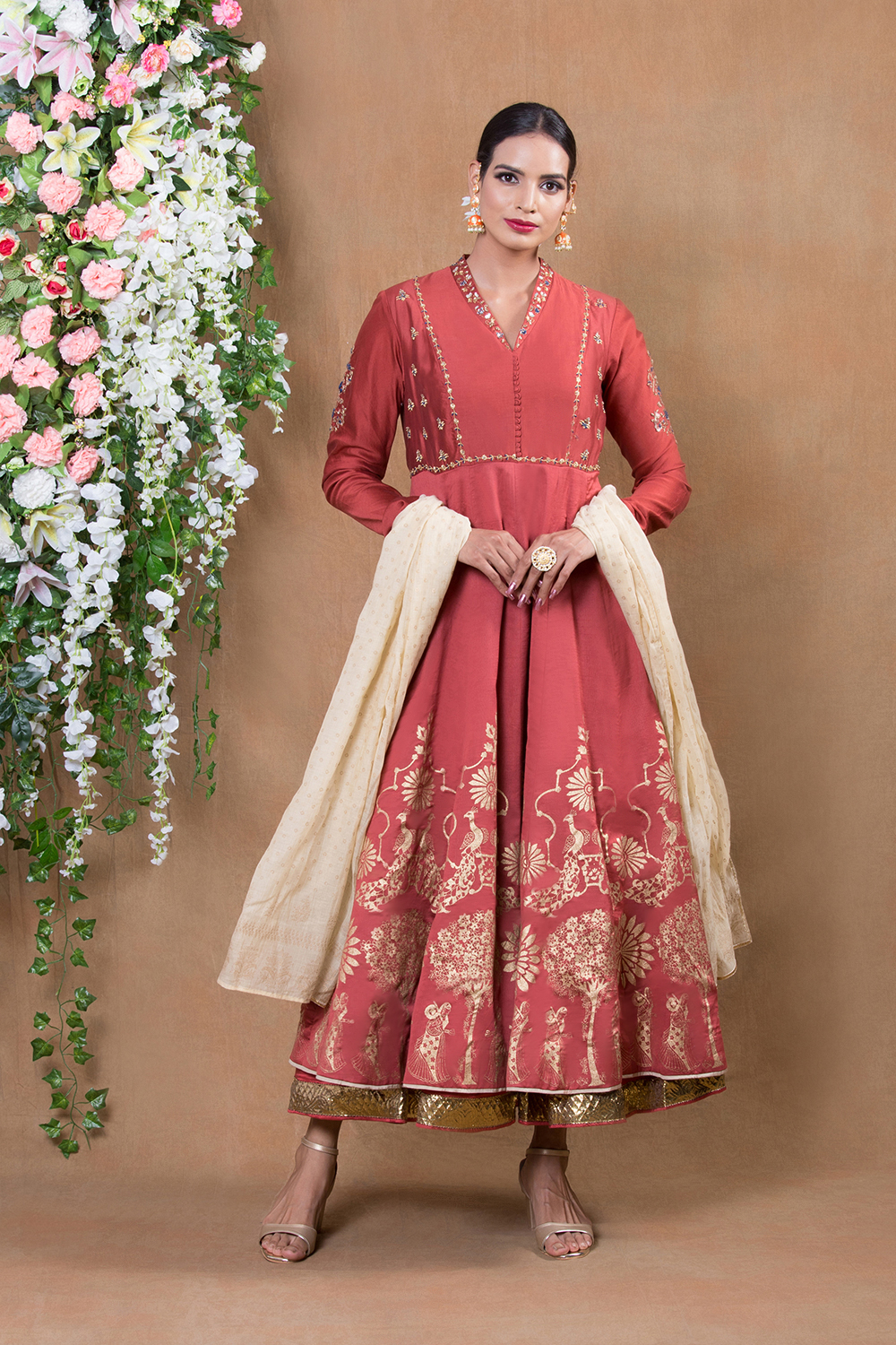 Blue Chanderi Silk Suit Set By Anju Modi image number 3
