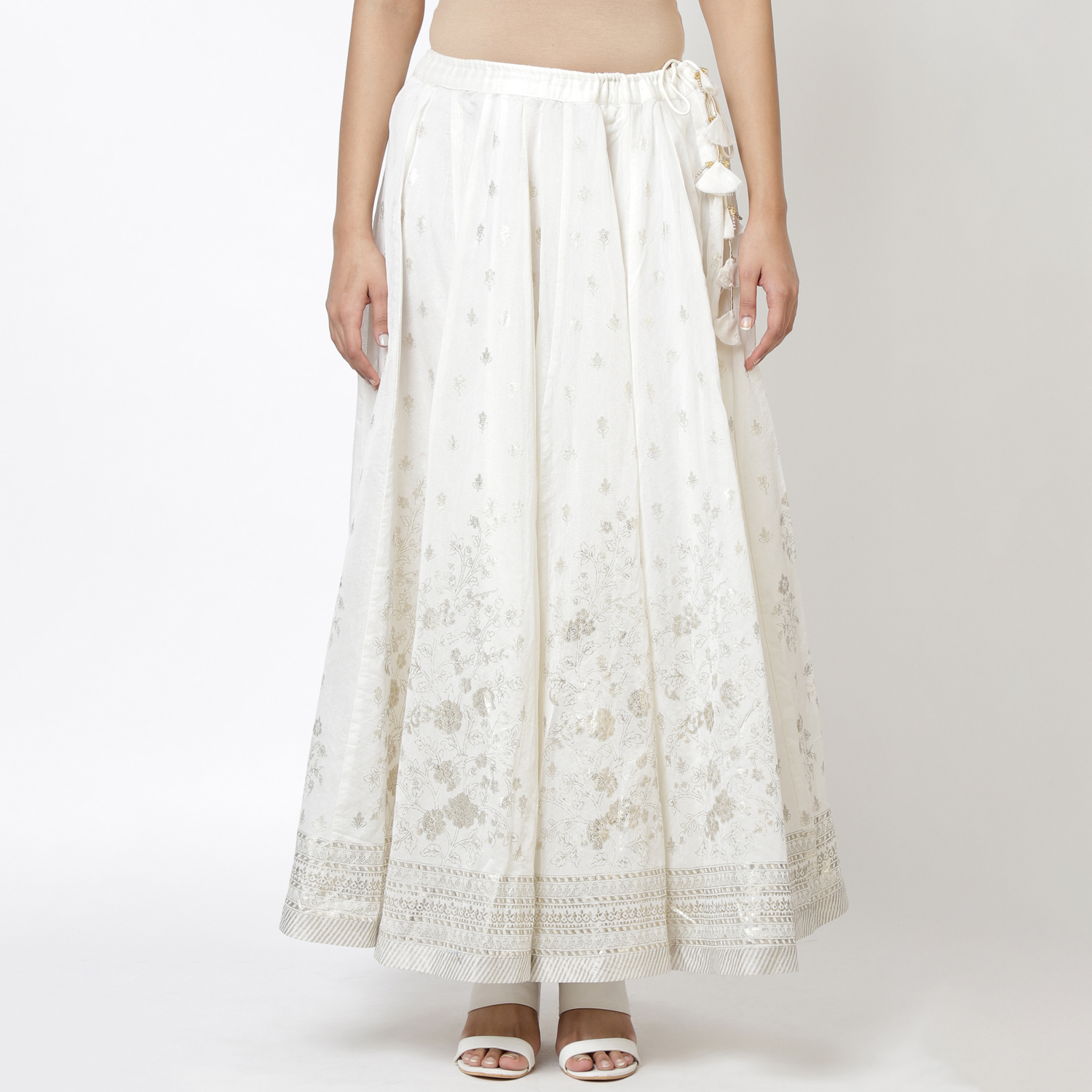 Off White Art Silk Skirt image number 0