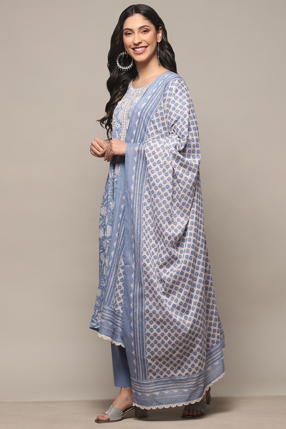 Pink Cotton Anarkali Suit Set image number 4
