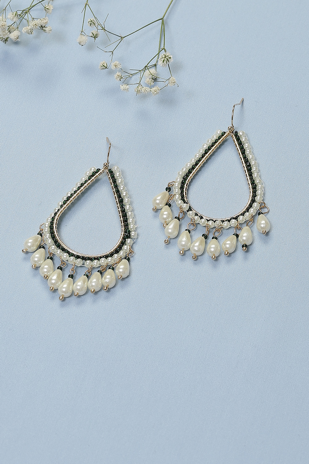 White Green Earrings image number 0