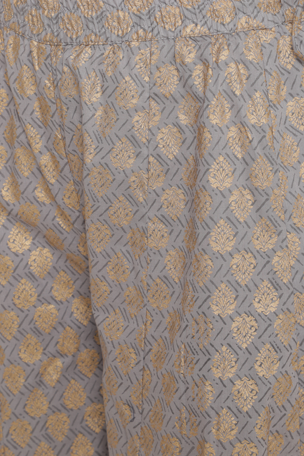 Grey Poly Metallic Cotton Straight Kurta Sharara Suit Set image number 4
