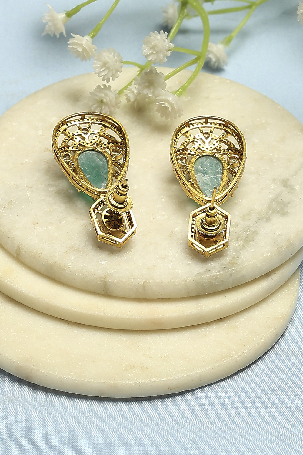 Green Brass Drop & Danglers image number 2