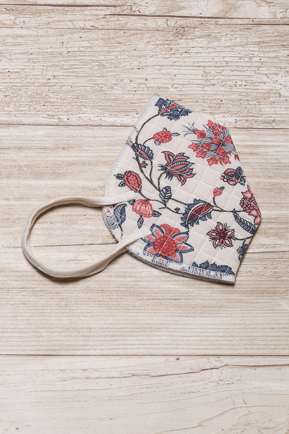 White Cotton Printed Face Mask image number 2