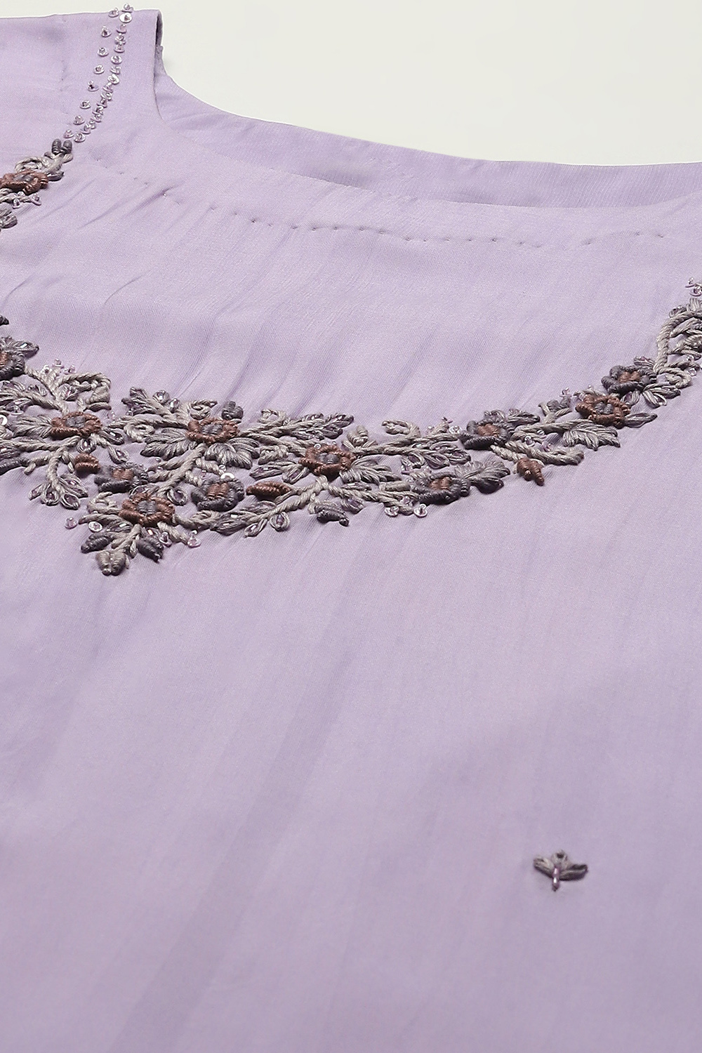 Lilac Organza Unstitched Suit Set image number 2