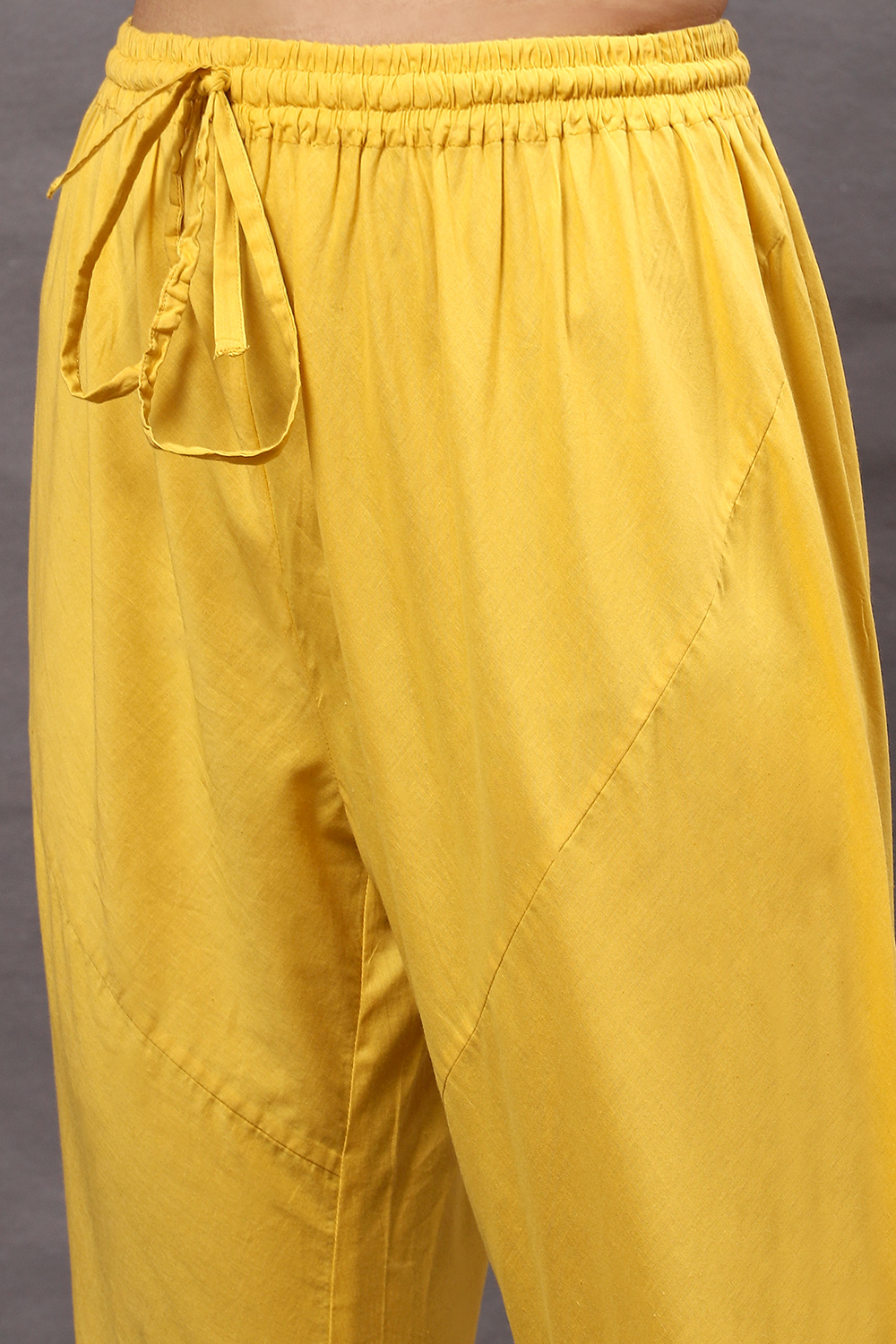 Rohit Bal Mustard Cotton Blend Anarkali Kurta Suit Set image number 2