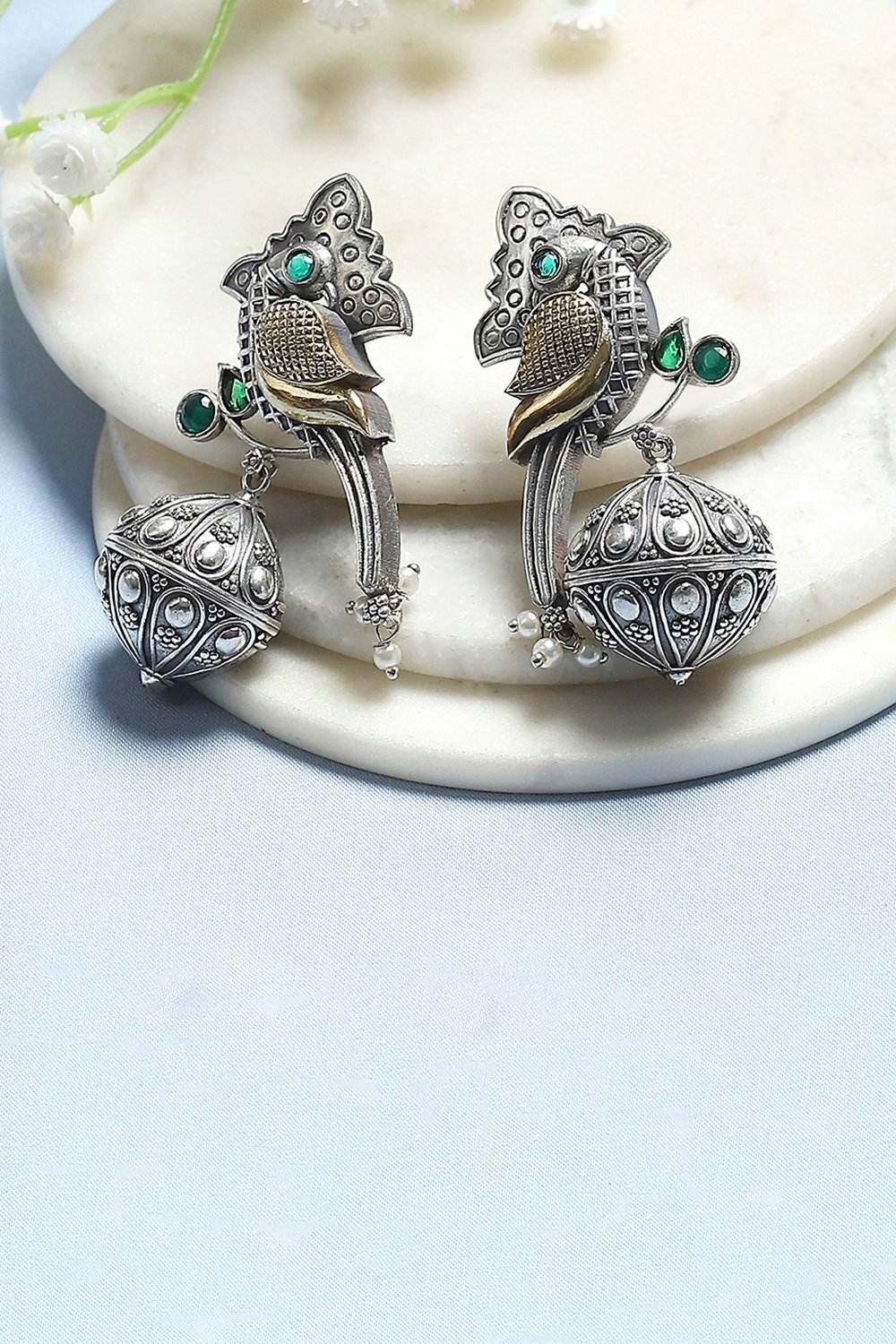 Green Brass Drop & Danglers image number 0