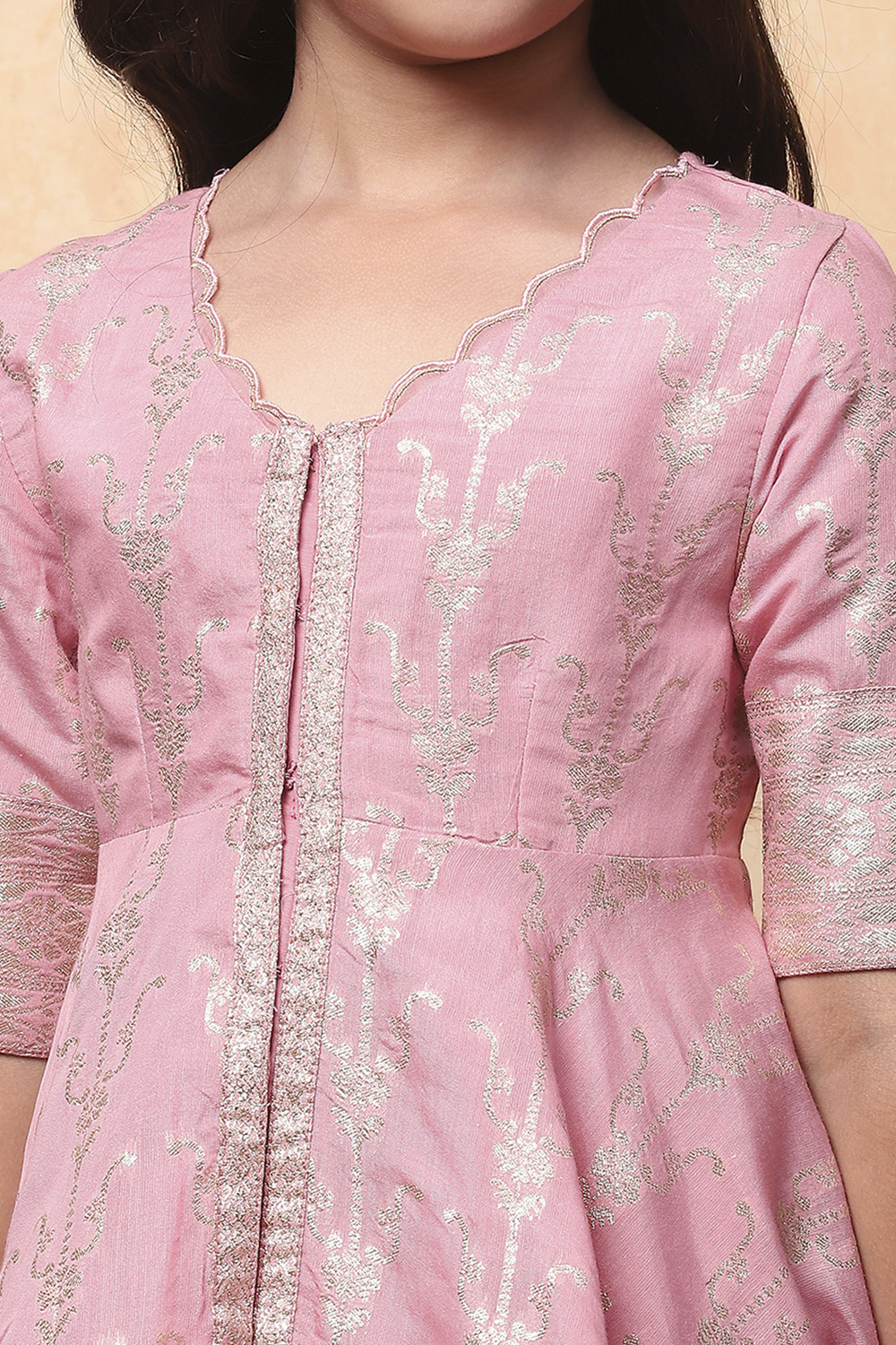 Purple Viscose Rayon Printed Front Open Sharara Suit Set image number 1