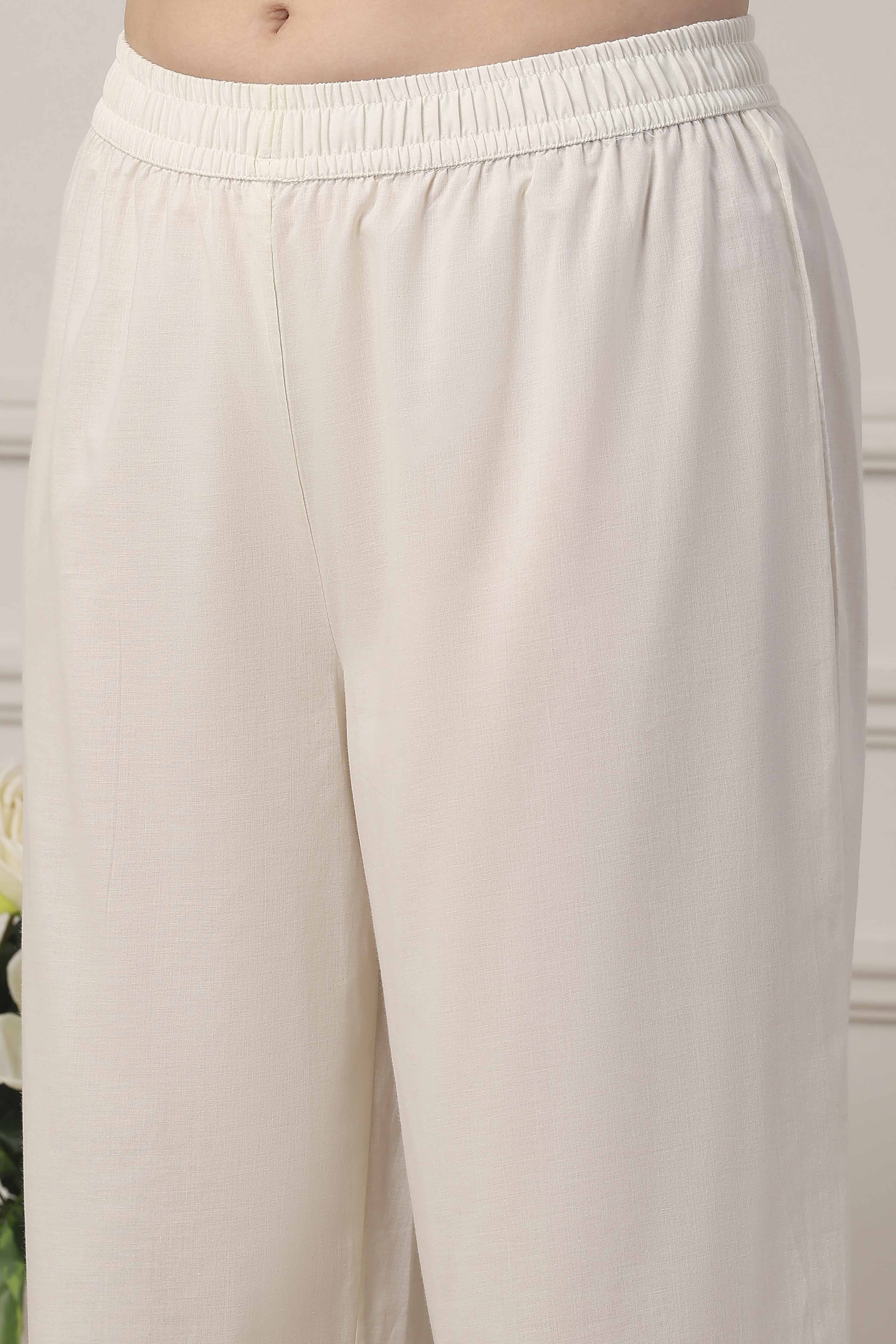 White Cotton Anarkali Suit Set image number 2