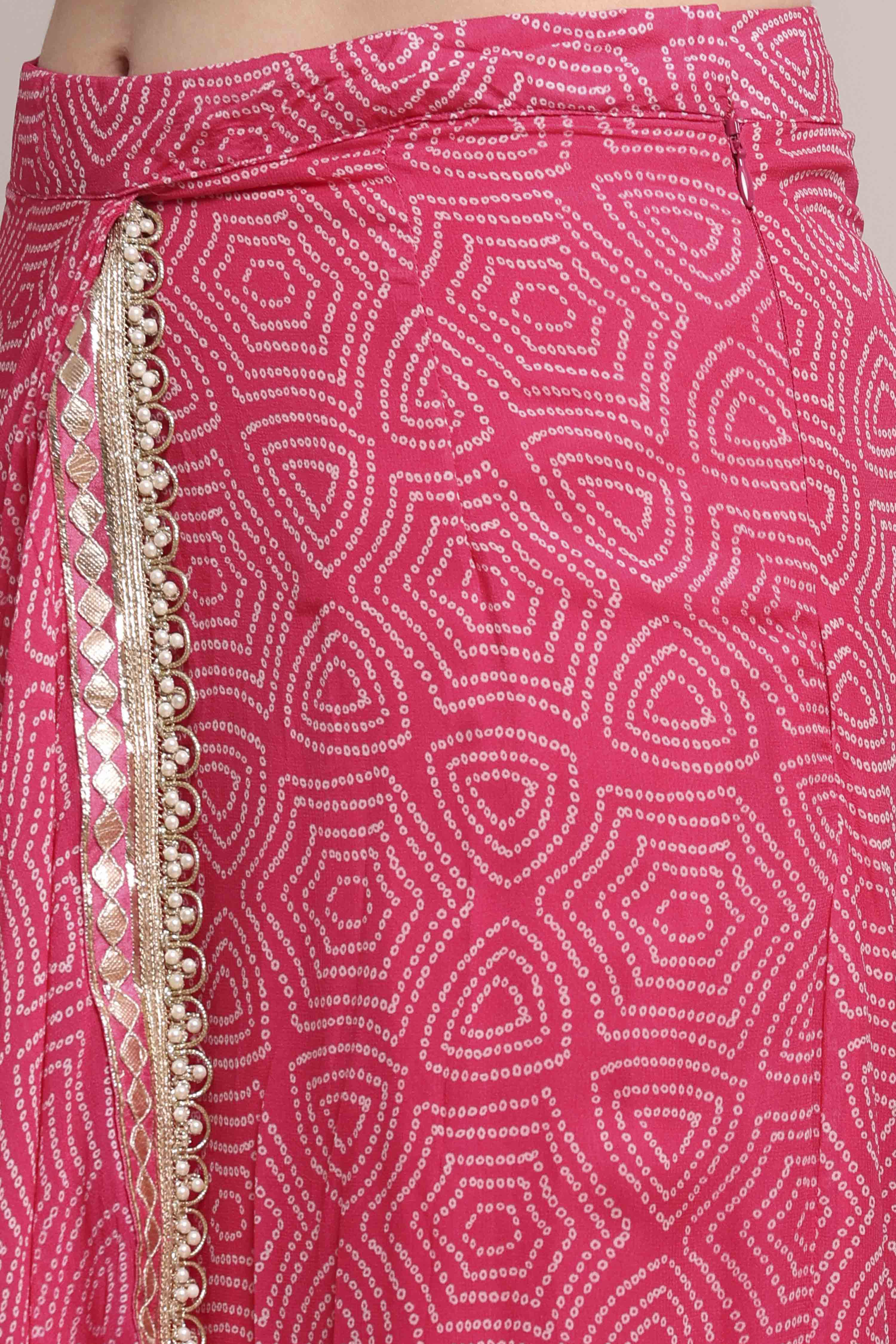 Pink Cotton Blend Printed Saree image number 2