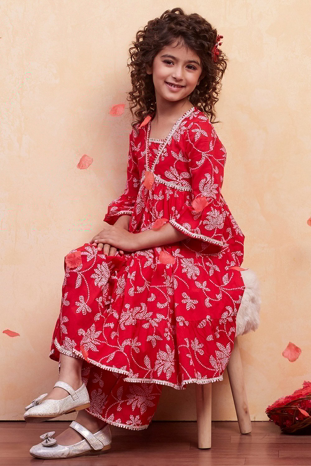 Blue Cotton Tiered Suit Set image number 0