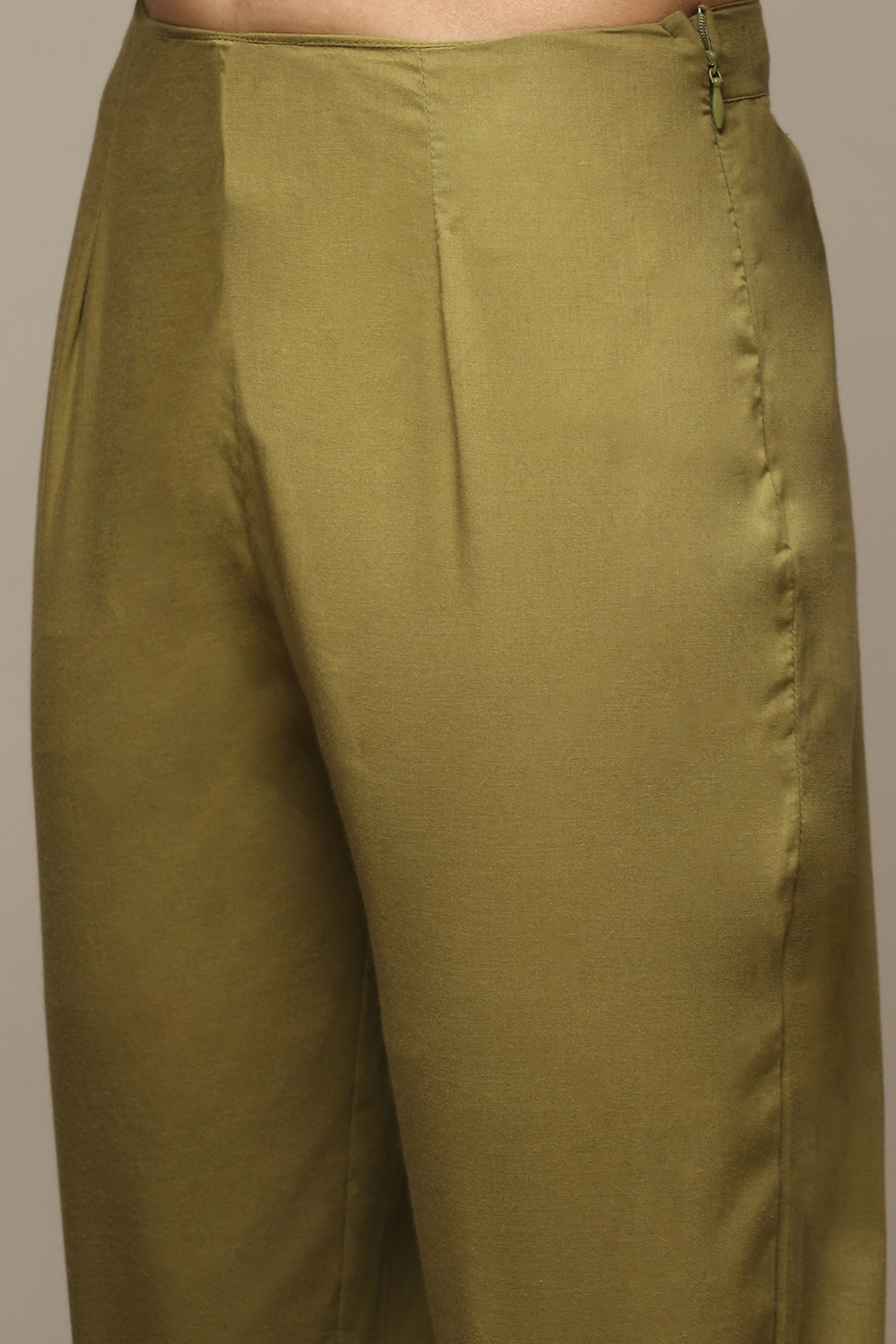 Red Cotton Straight Kurta Pants Suit Set image number 2