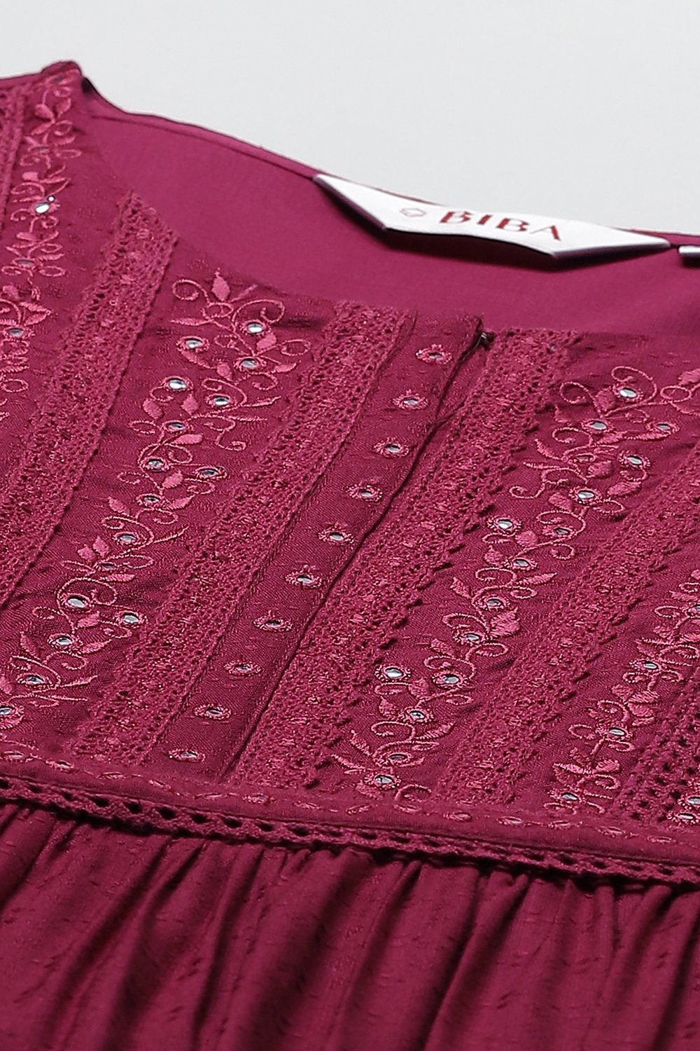 Cherry Red Rayon Fusion Dress image number 1