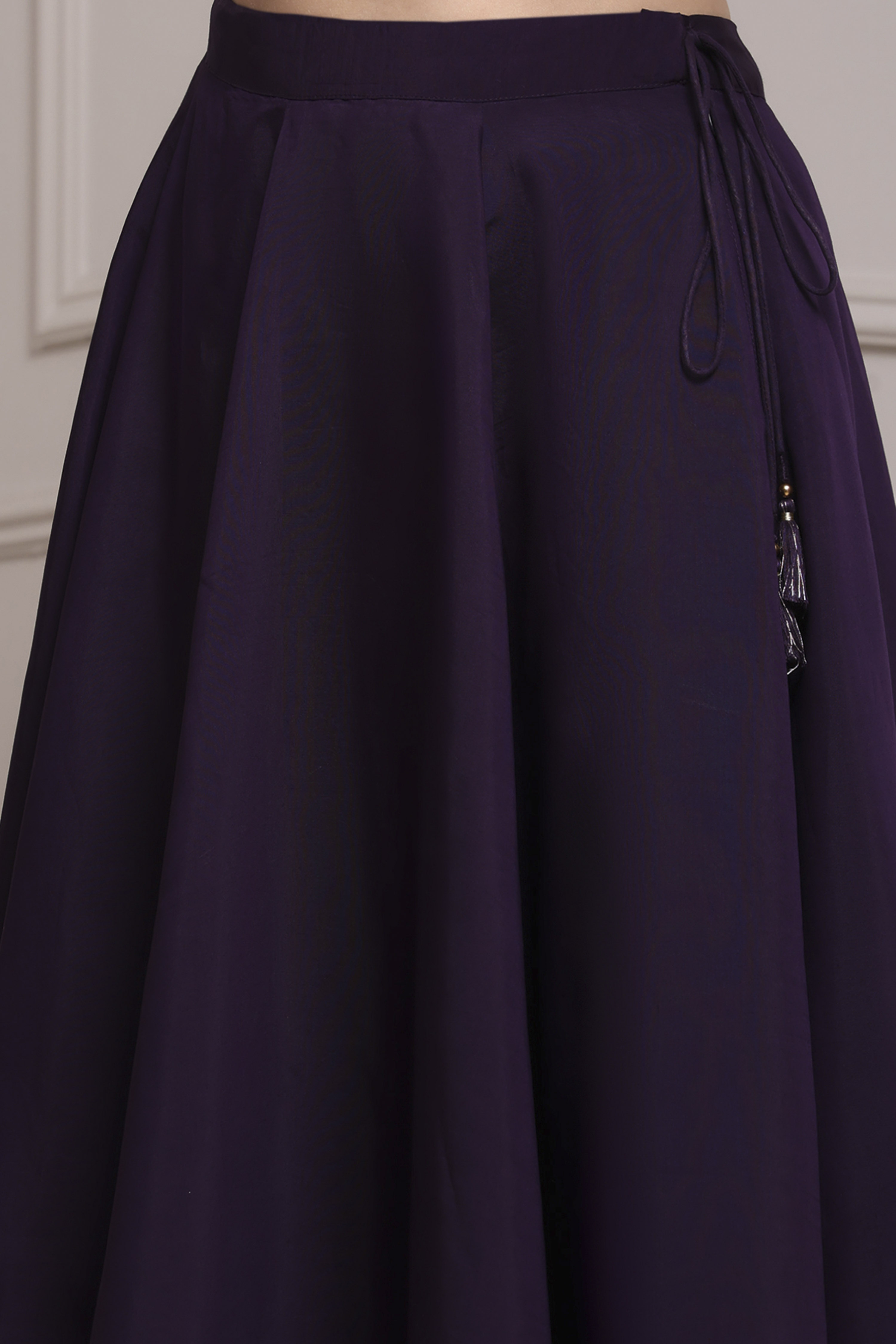 Purple Viscose Blend Printed Fusion Set image number 2