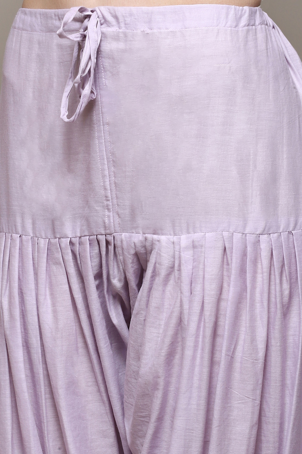 Lavendar Cotton Blend Printed Unstitched Suit Set image number 3