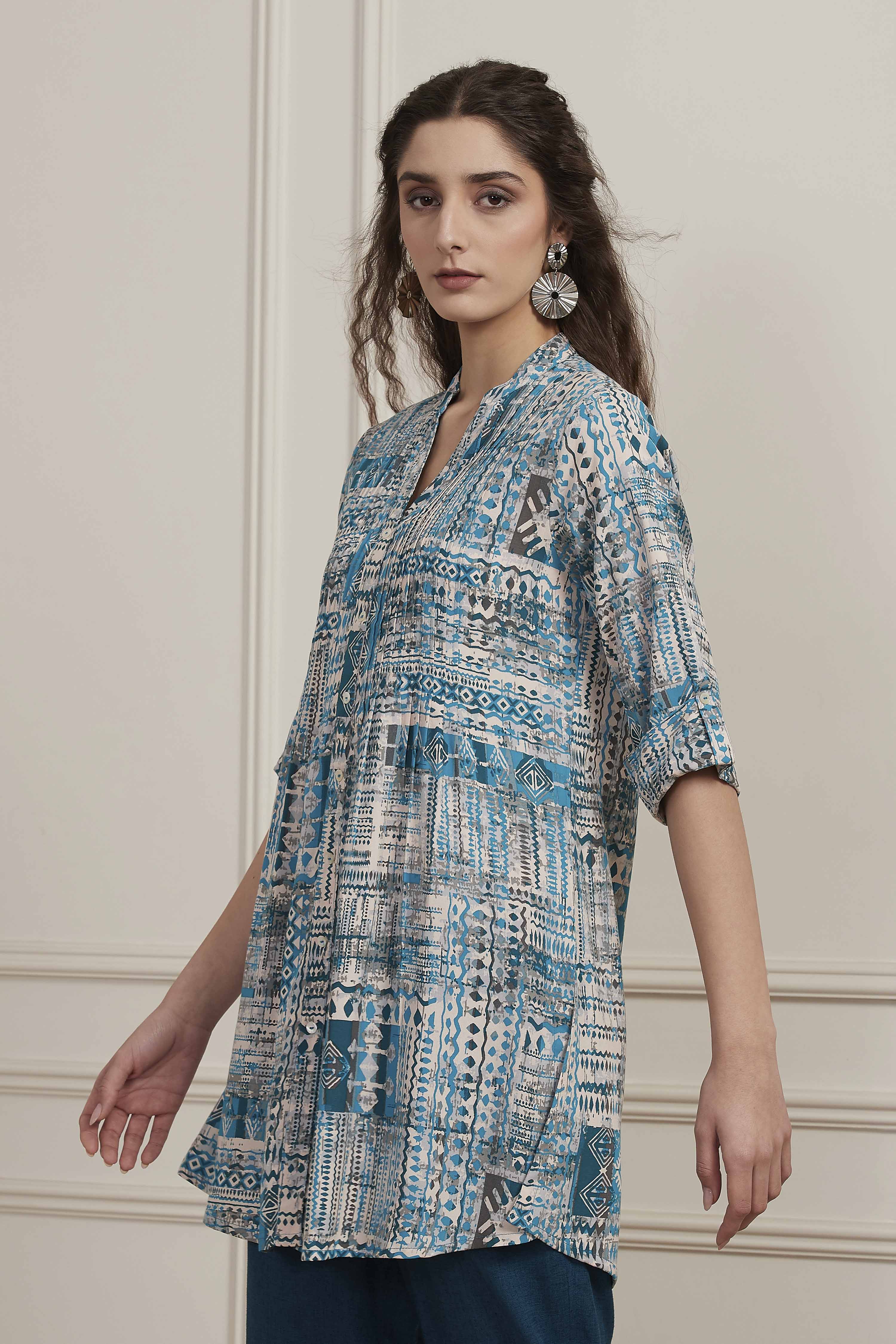 Teal Viscose Rayon Straight Kurta image number 2