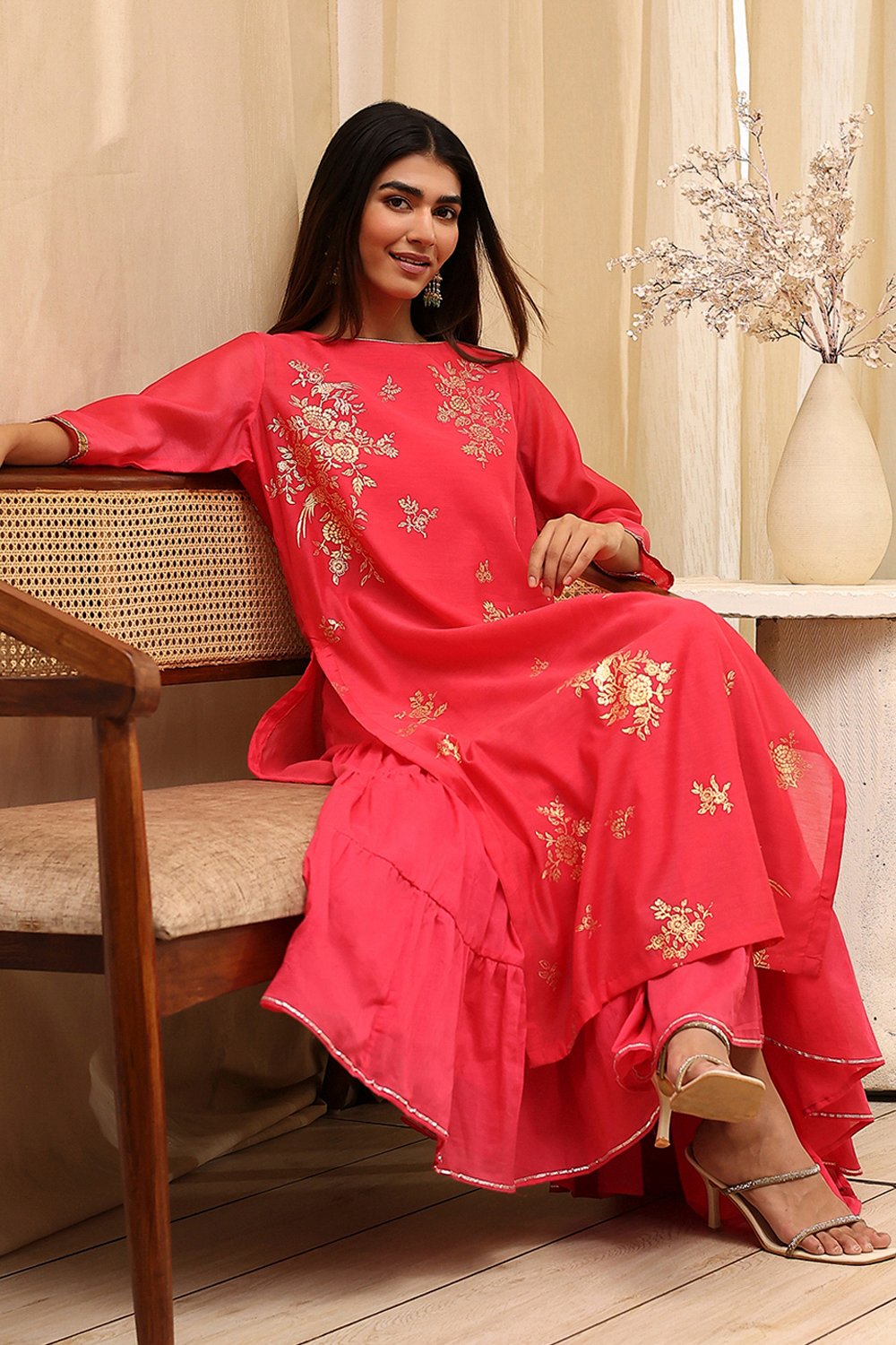 Black Poly Chanderi  Dress image number 0