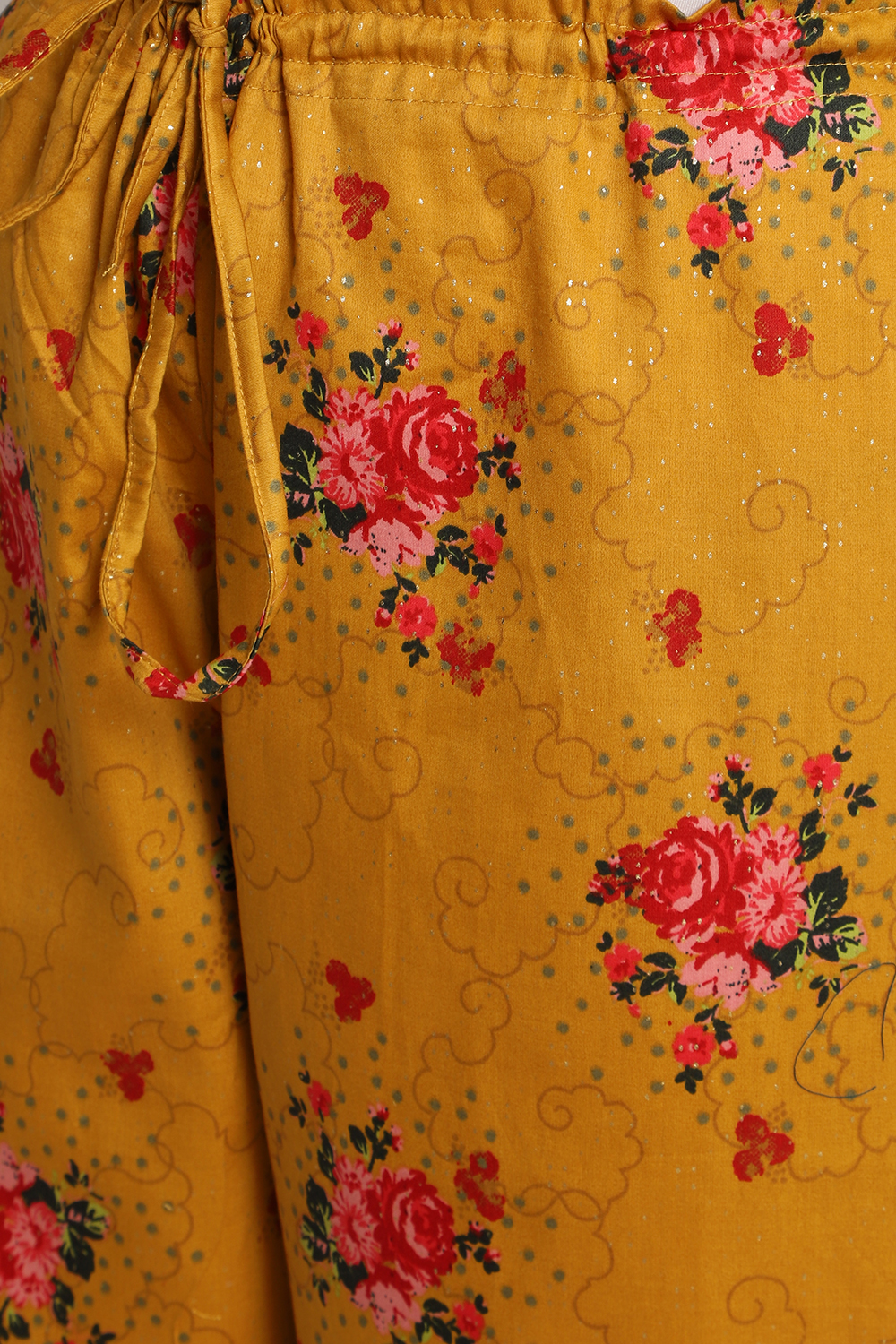 Mustard Cotton Palazzo Pants image number 1