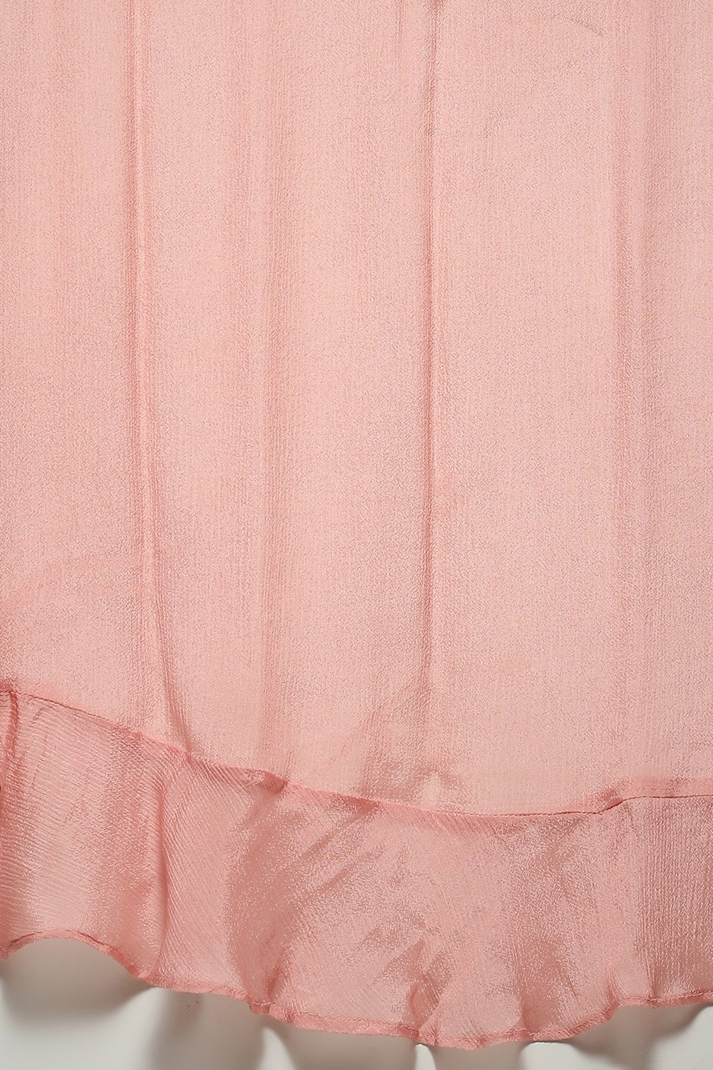 Dusty Pink Pre-Draped Nylon Saree With A Stitched Blouse image number 2