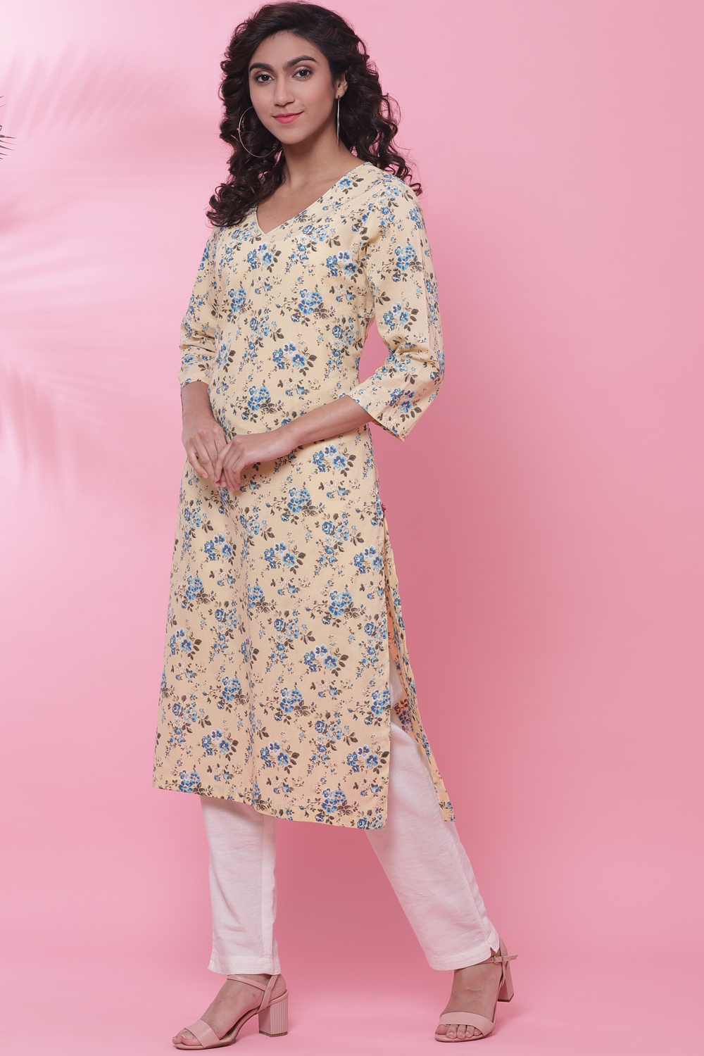 Cream Cotton Kurta image number 2