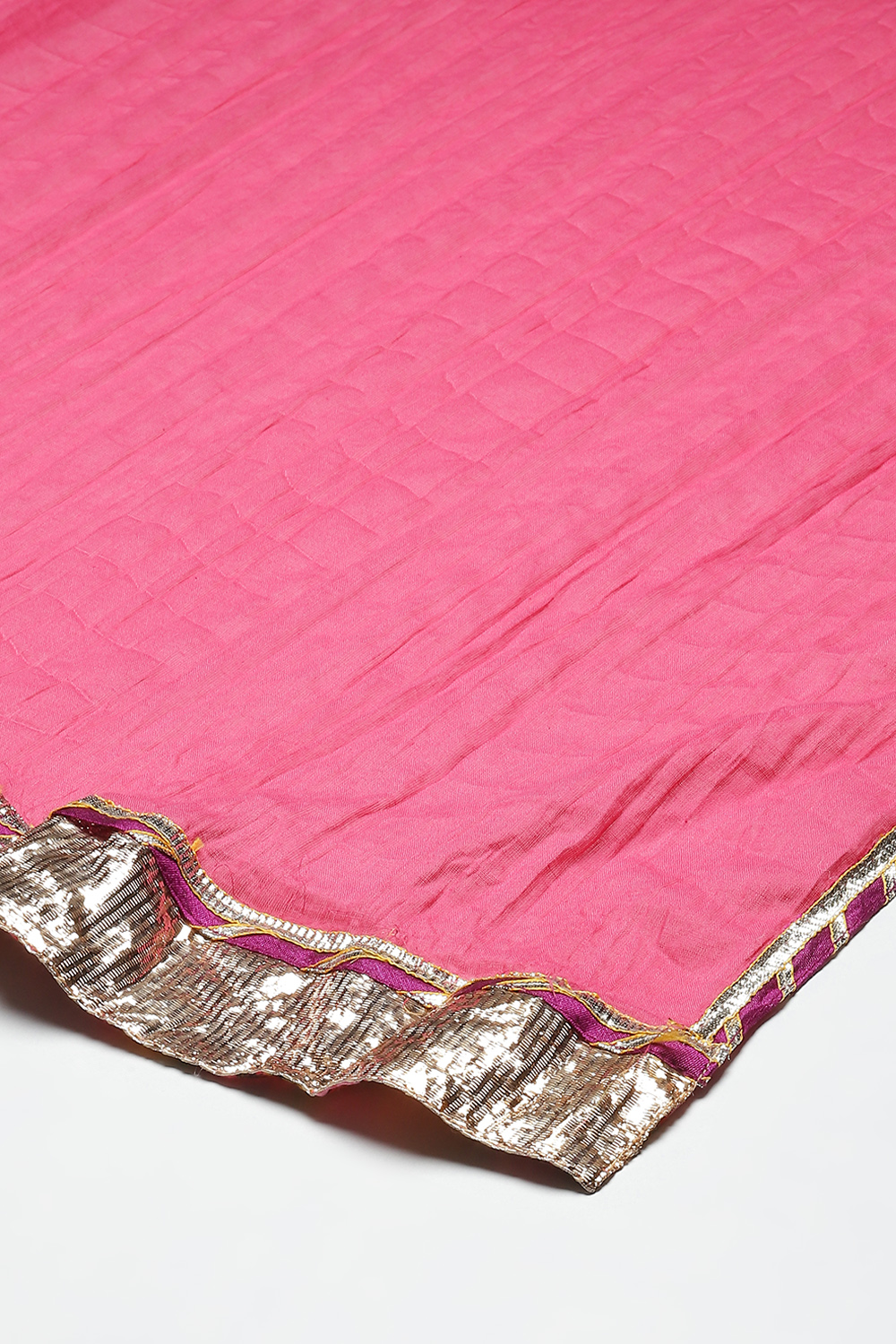 Pink Cotton Anarkali Kurta Palazzo Suit Set image number 8