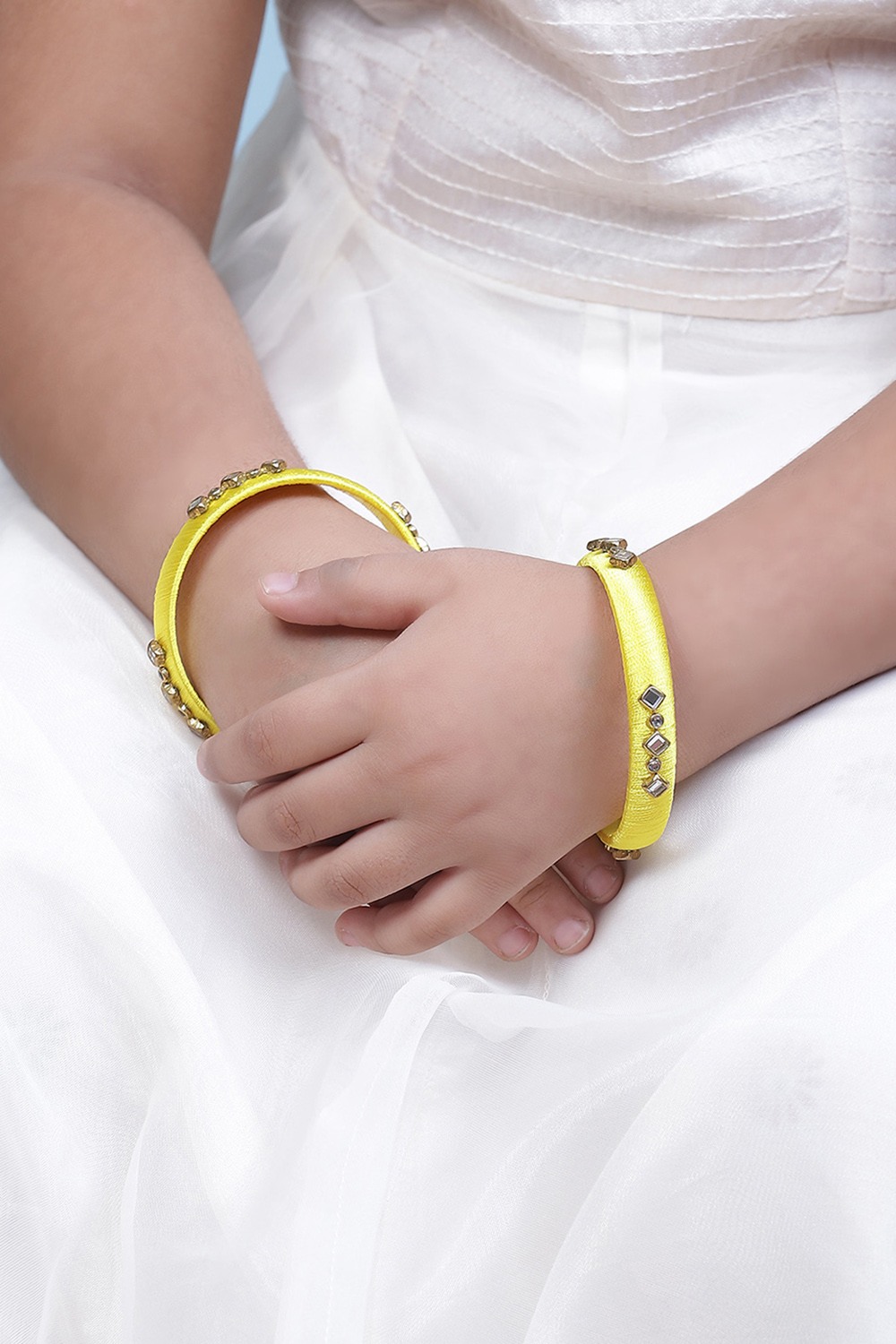 Yellow Plastic & Thread Bangles image number 2