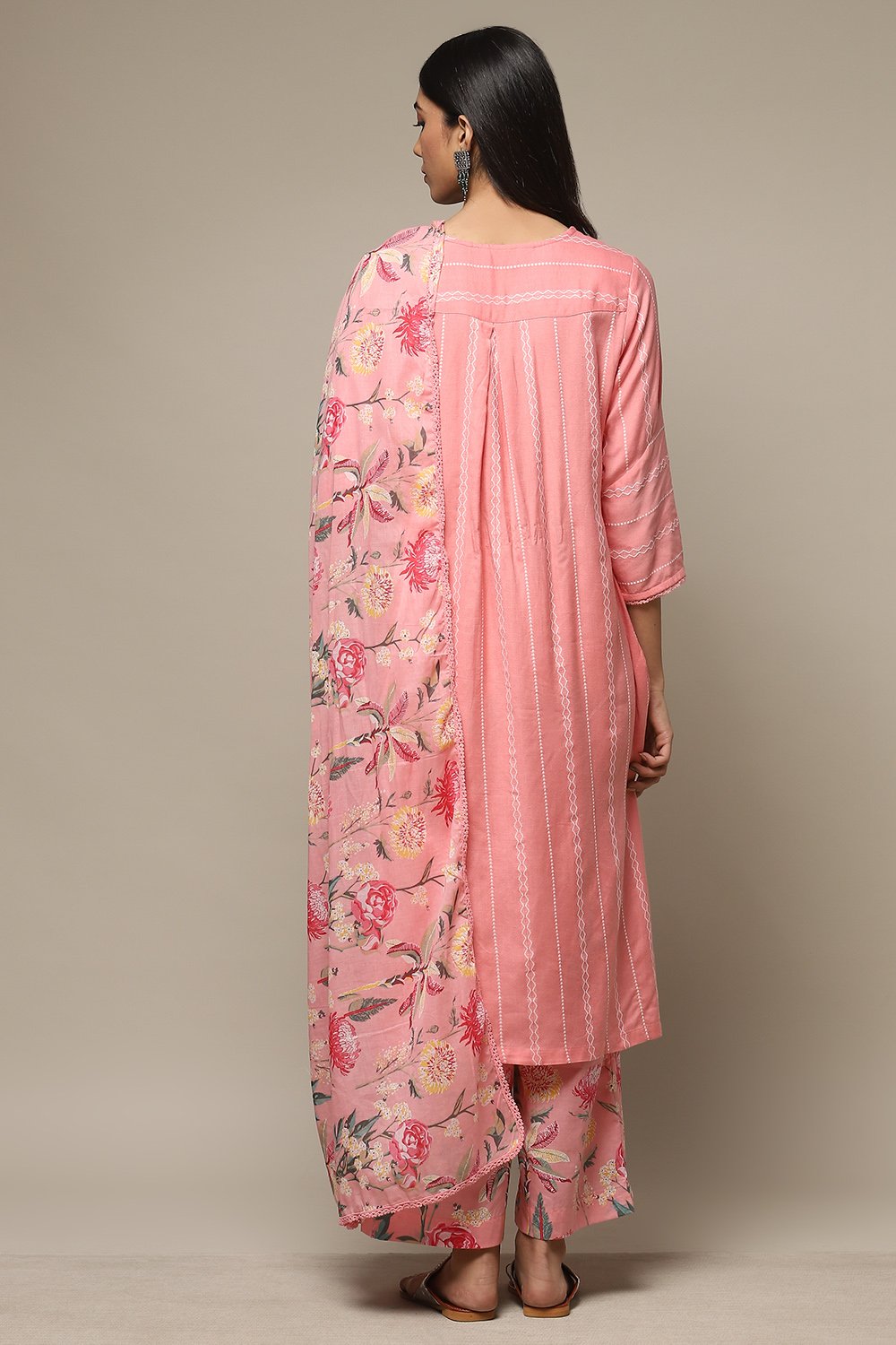 Mango Rayon Straight Kurta Palazzo Suit Set image number 2