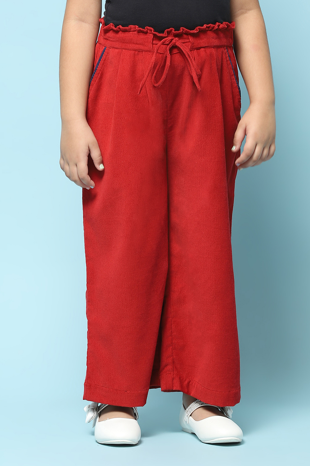 Blue & Rust Cotton Solid Pants image number 5