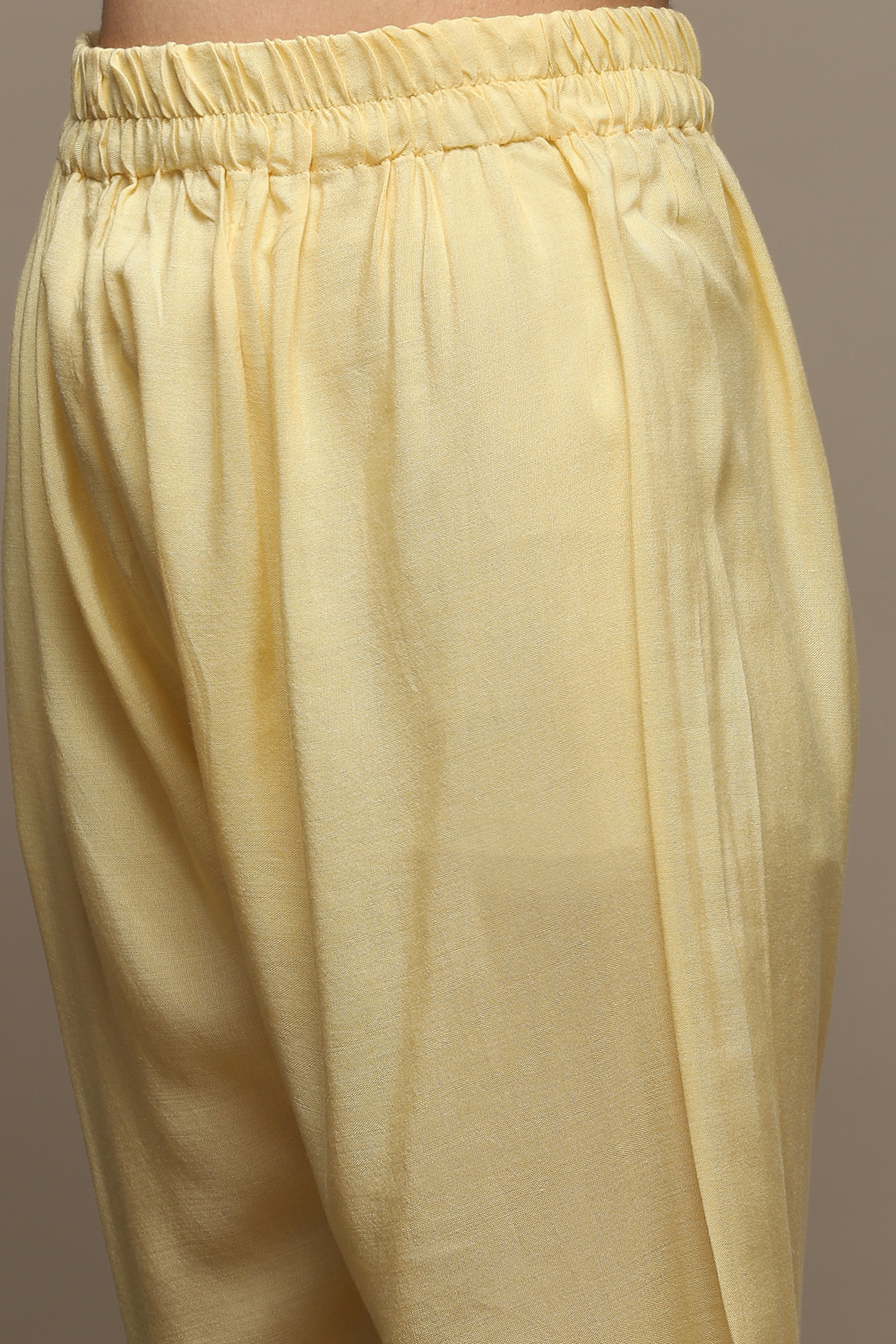 Pastel Yellow Muslin Lace Unstitched Suit Set image number 3