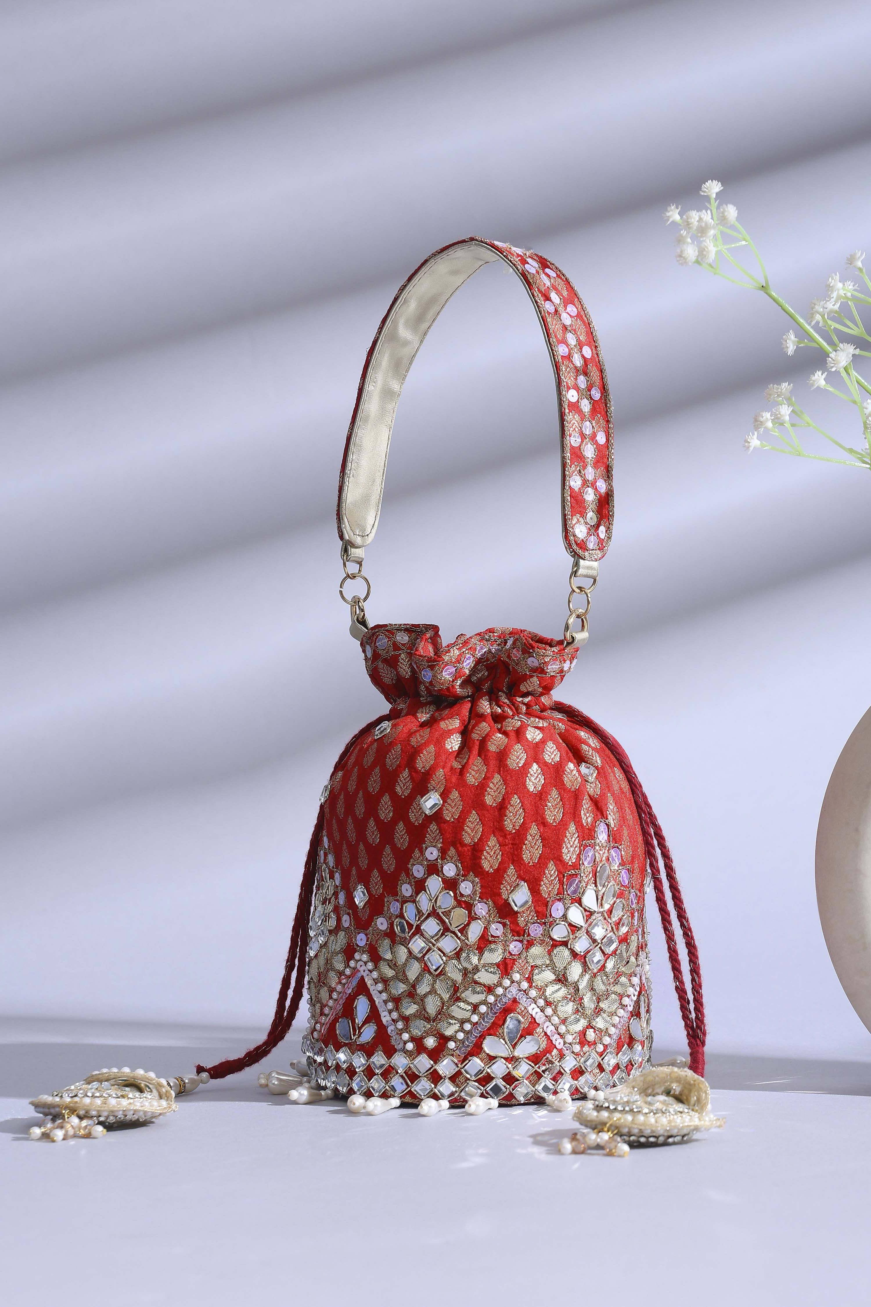 Red Polycotton Potli image number 6