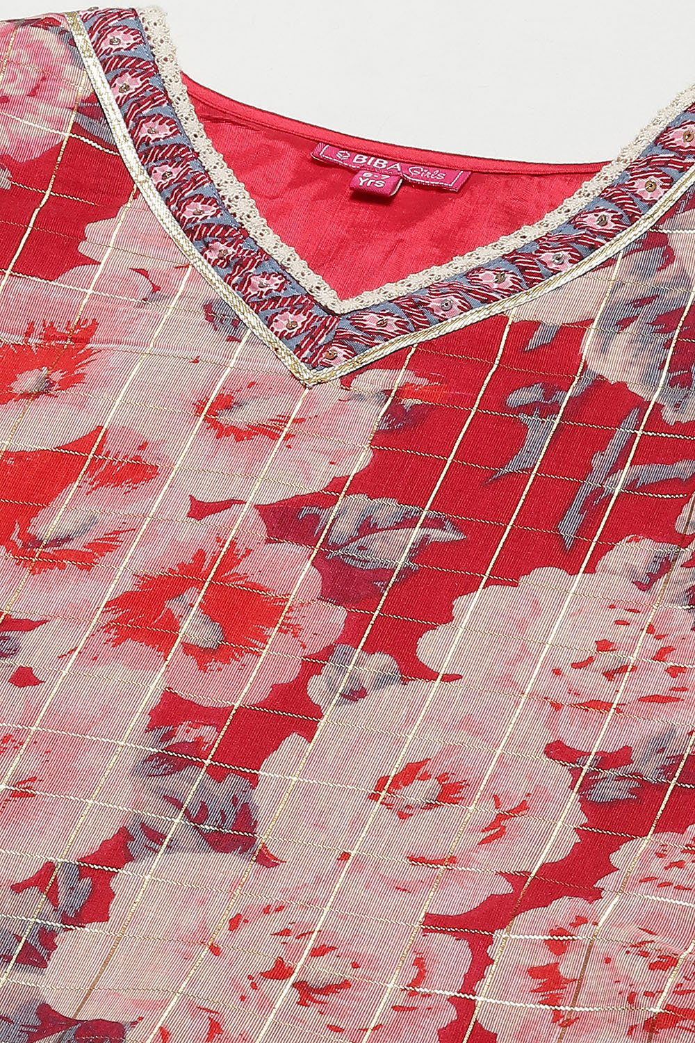 Berry Red Art Silk Straight Kurta Sharara Suit Set image number 1