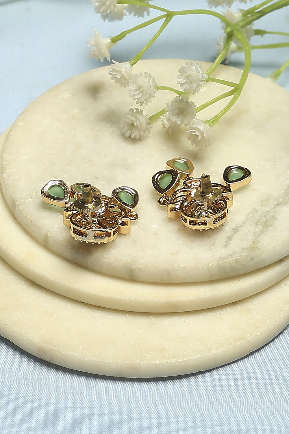 Mint Green Brass Drop & Danglers image number 2