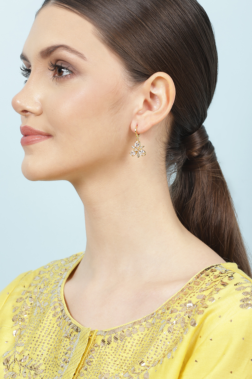 Gold Brass Earrings image number 3