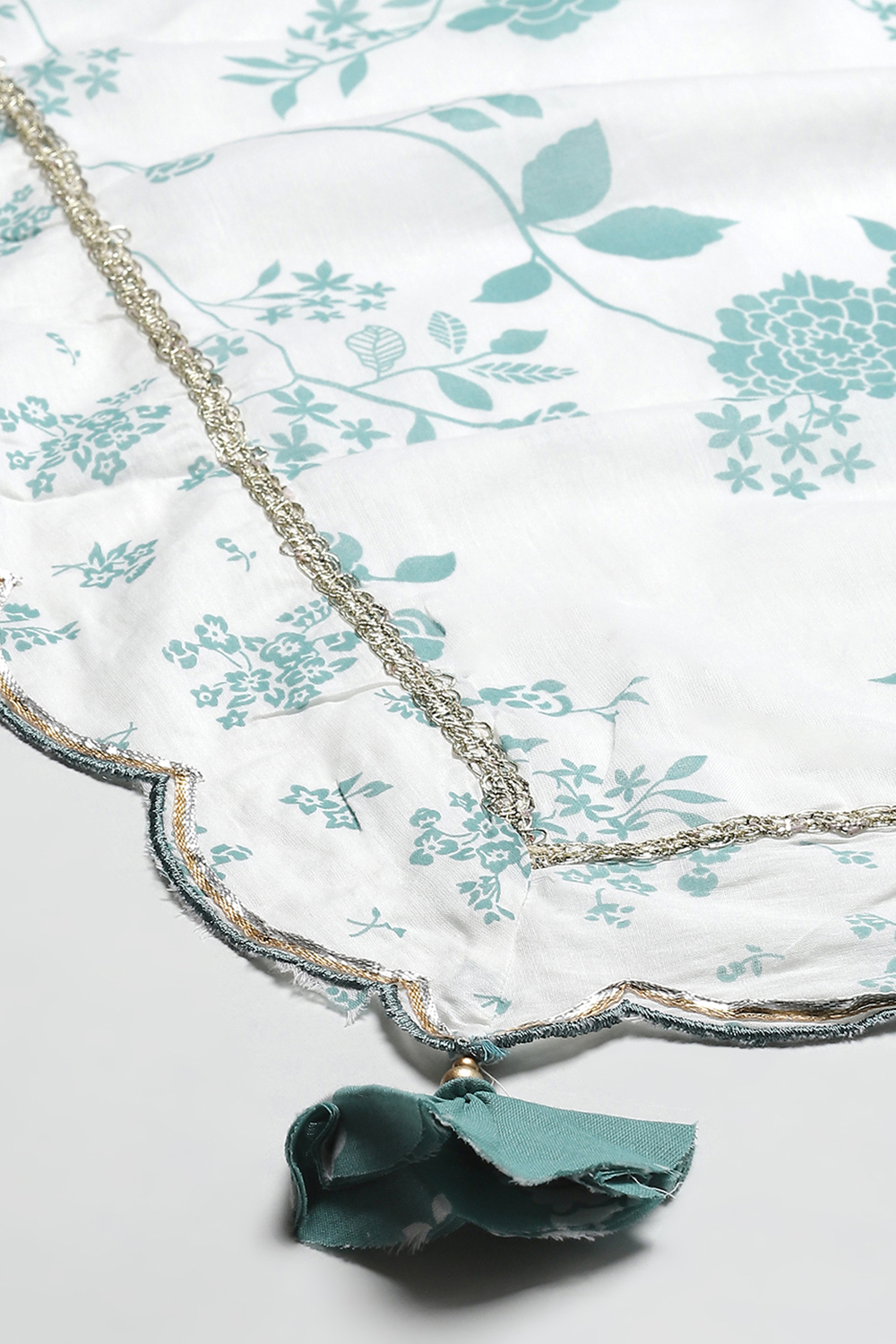 Sea Green Cotton Flared Kurta Garara Suit Set image number 3