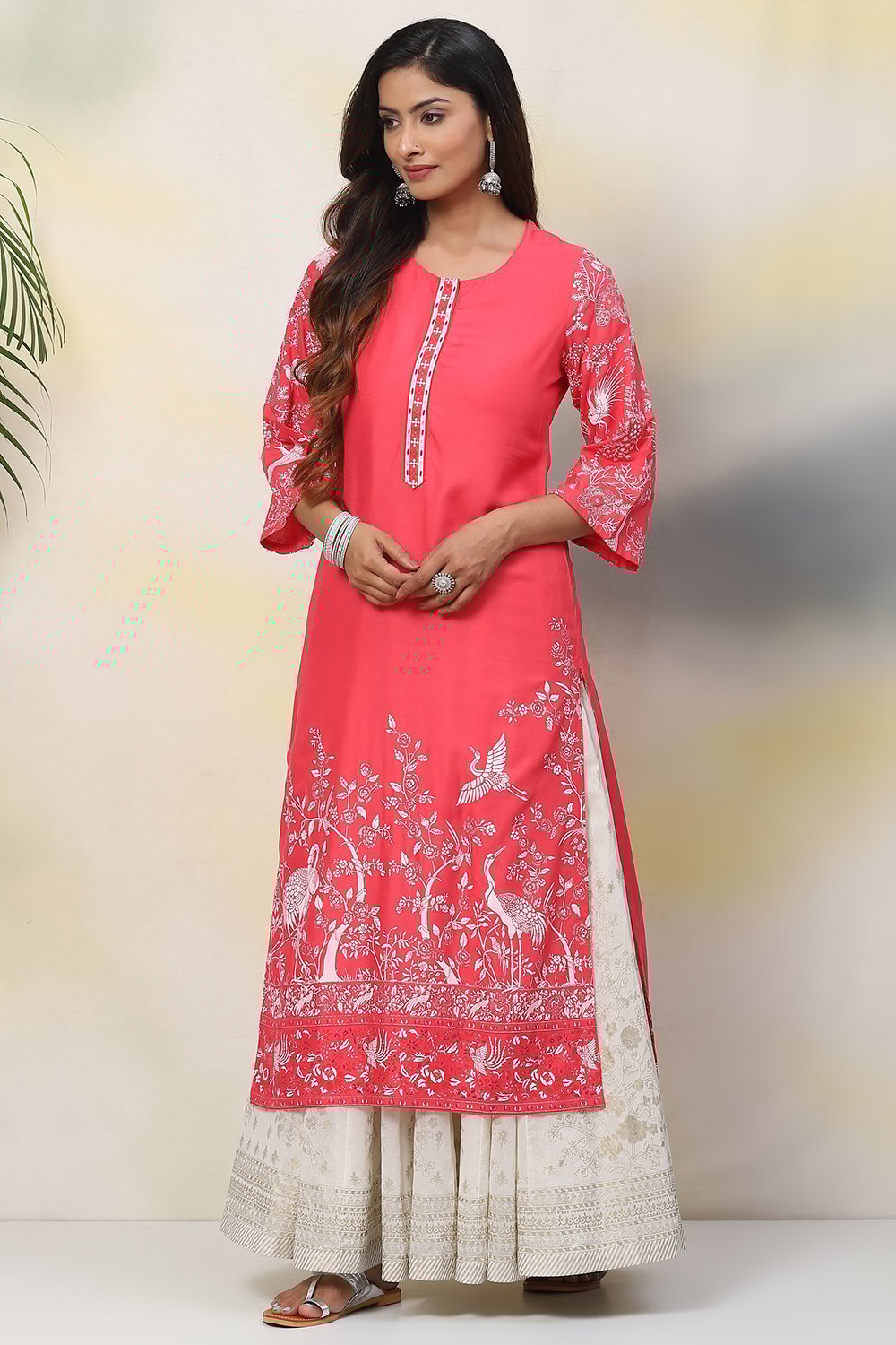 Ochre Straight Viscose Kurta image number 0