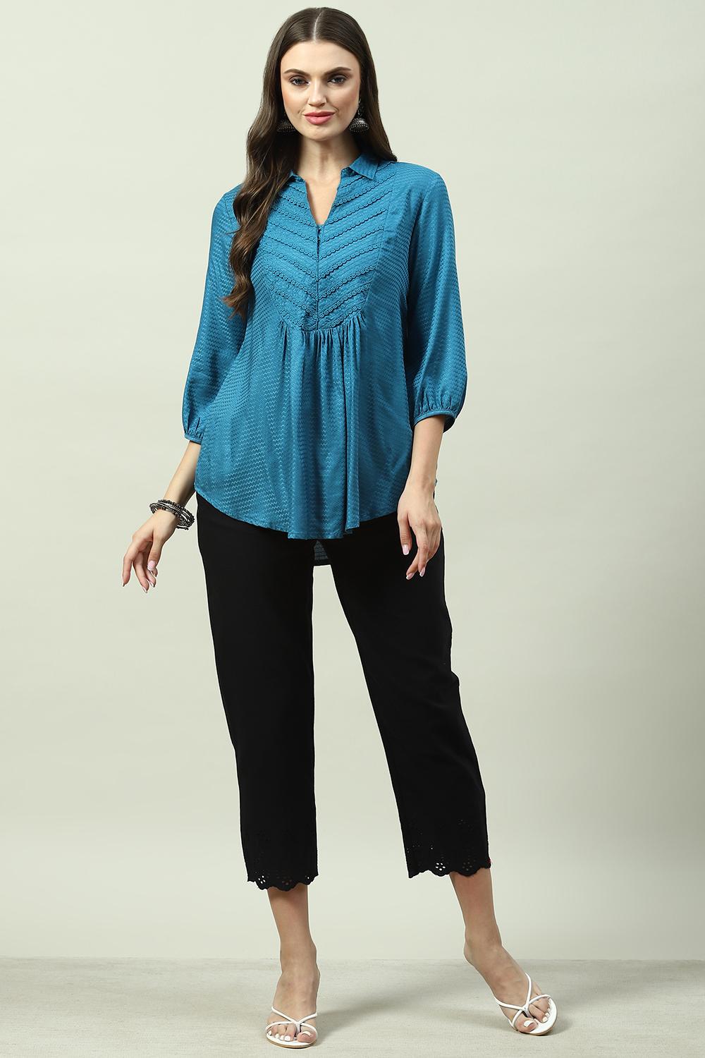 Black Cotton Blend Narrow Pant image number 0