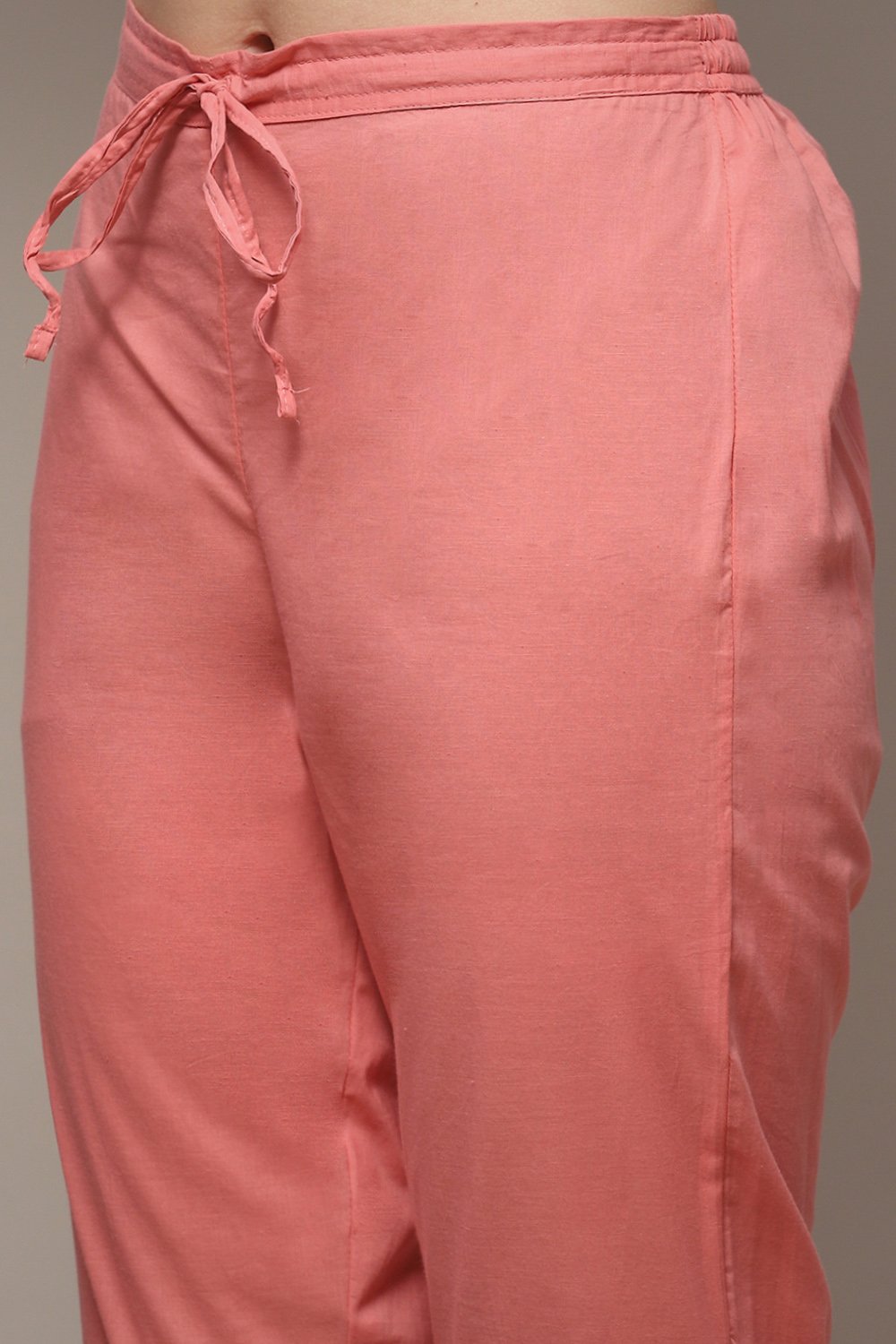 Sea Green Cotton Straight Kurta Pants Suit Set image number 6