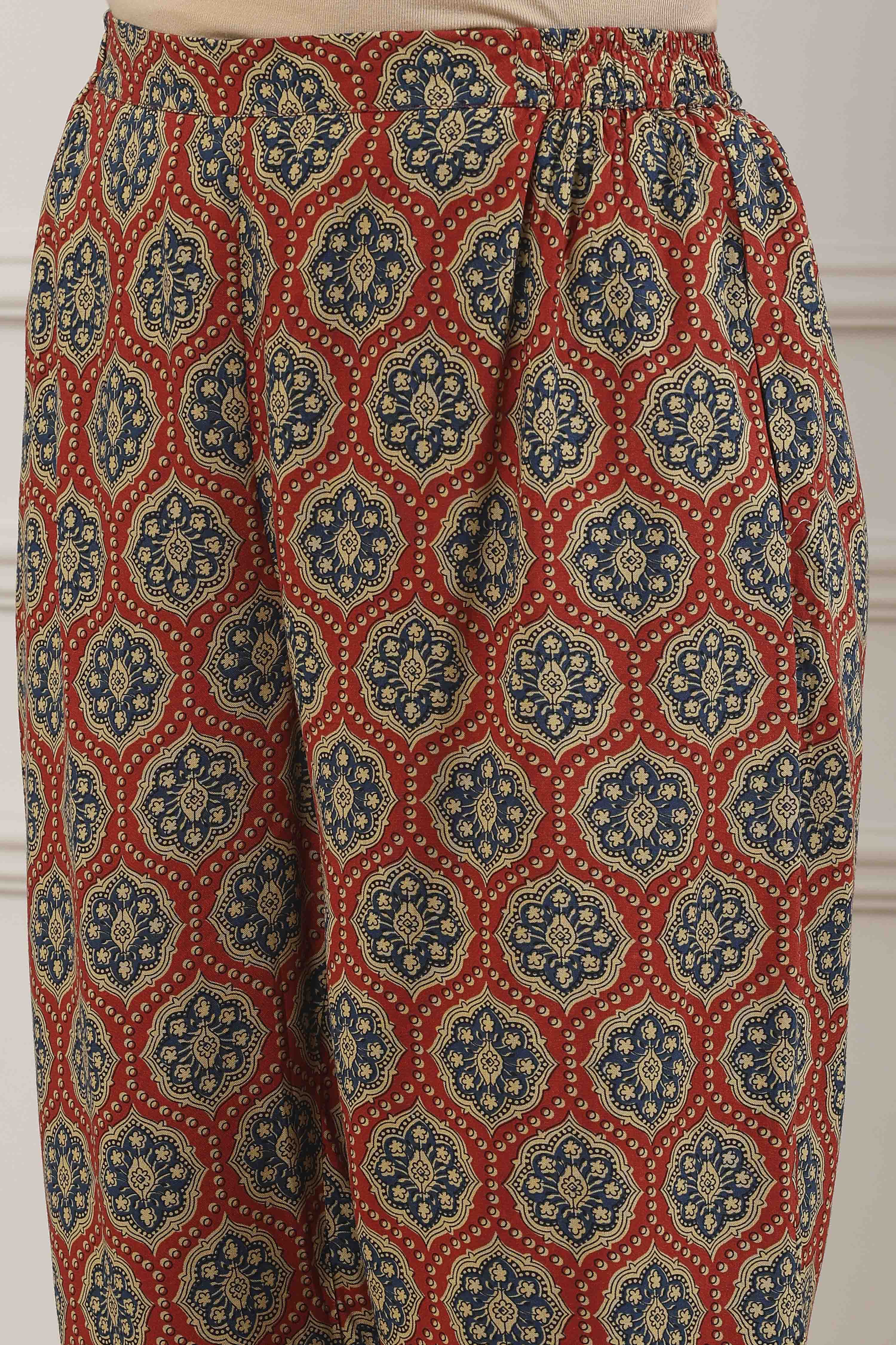 Blue Viscose Rayon Straight Kurta Pants Set image number 2