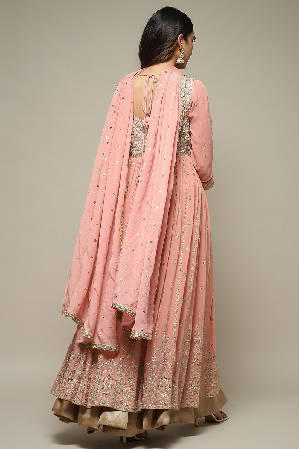 Dusty Pink Viscose Flared Suit Set image number 5